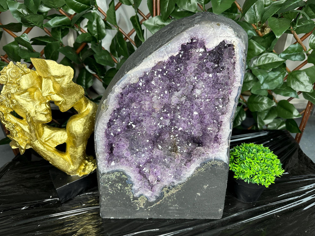 Large Amethyst Geode, Brazil Mineral Specimen, Purple Quartz