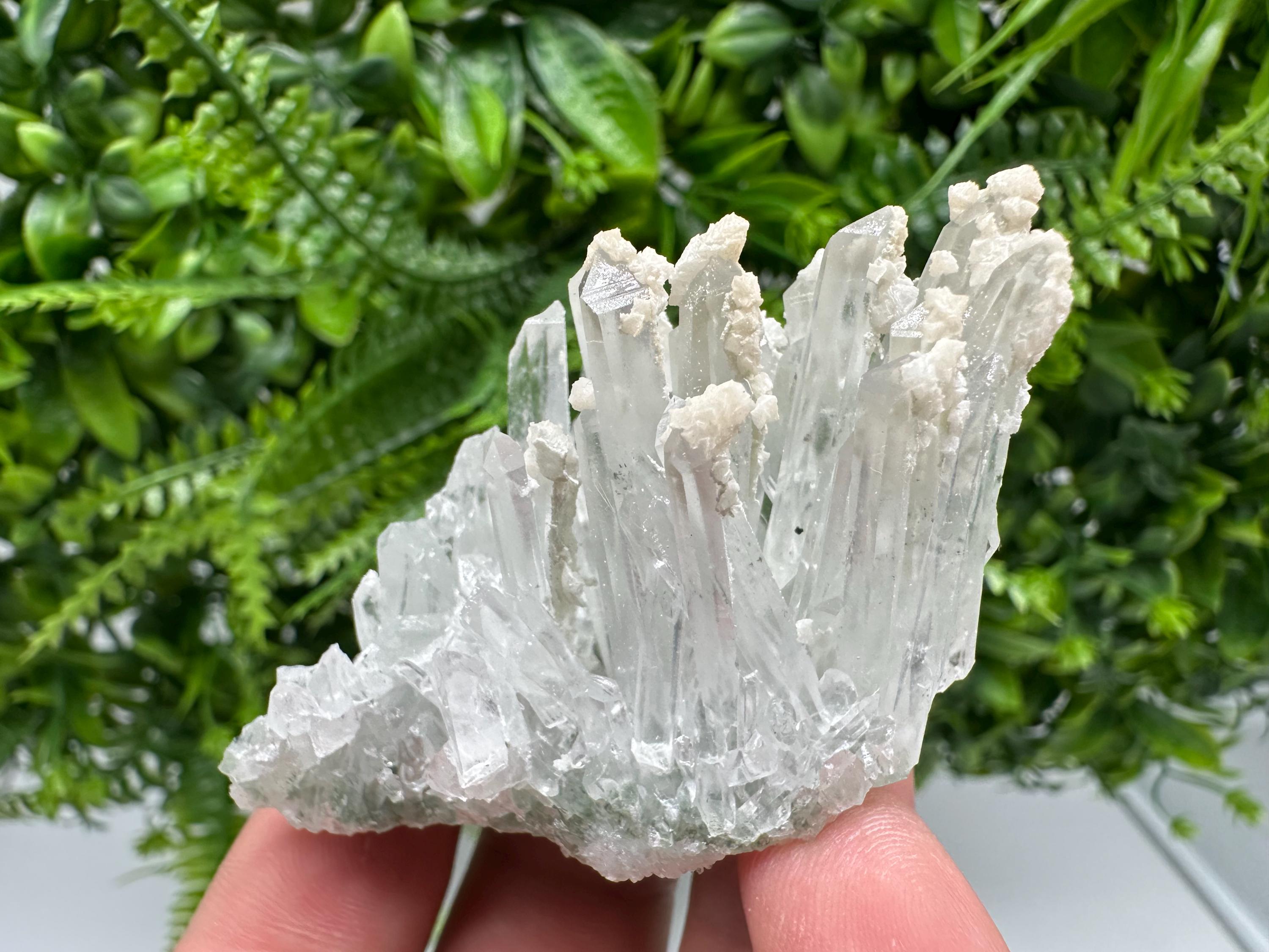 Transparent Quartz with Calcite: Krushev Dol Mine, Bulgaria
