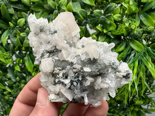 Calcite Quartz Mineral Specimen on Chlorite Matrix, Bulgaria