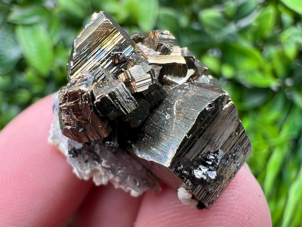 Rainbow Pyrite with Calcite, Borieva Bulgaria, Crystal Mineral Souvenir