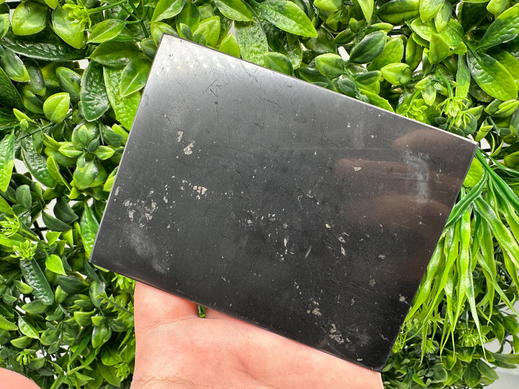 Polished Shungite Tile, Karelia Russia, Healing Stone (9/12cm)
