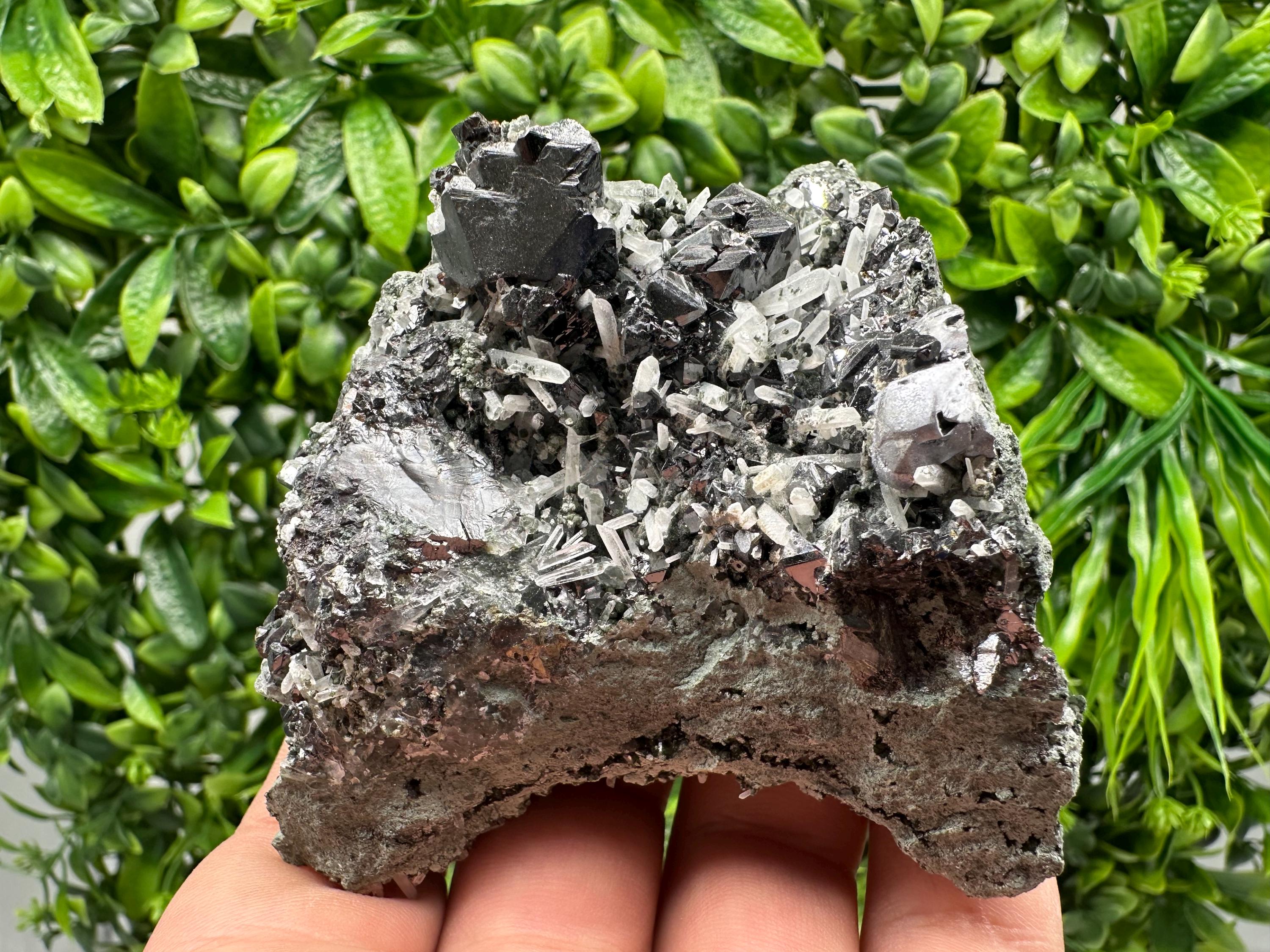 Lovely specimen Green Quartz inclusions Chlorite and Sphalerite/ Natural minerals/ Souvenir crystal gift minerals famous 9th September/Madan
