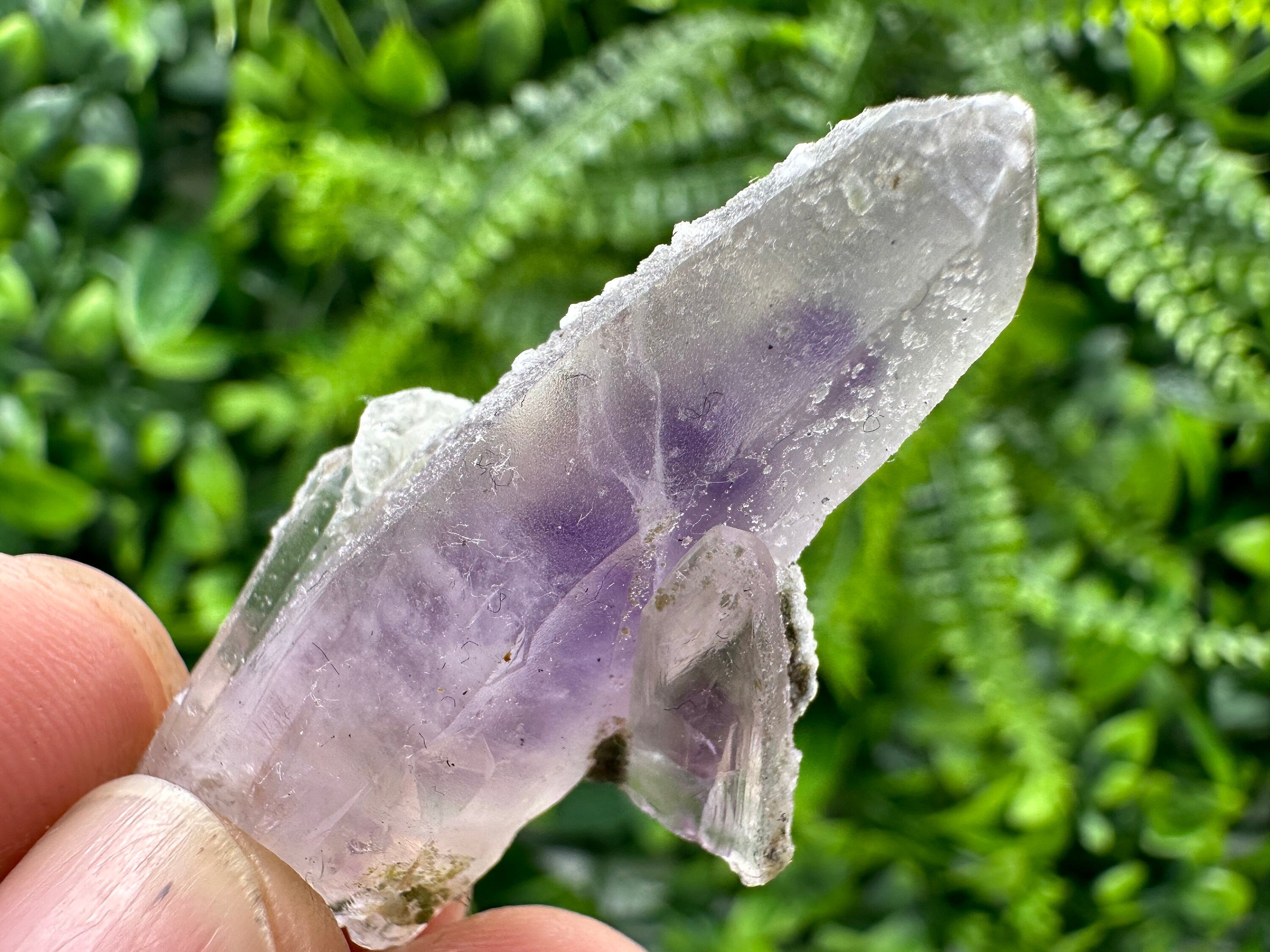 Amethyst Phantom Quartz with Chalcedony and Chlorite - Bulgaria Crystal