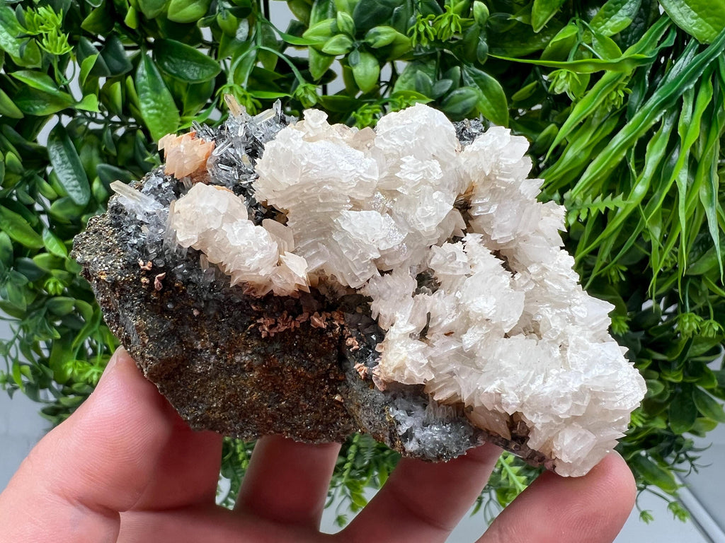 Wonderful Calcite on Quartz white Sphalerite, from Borieva mine,Bulgaria,natural,collection mineral specimen,Home decor crystal,gift,healing