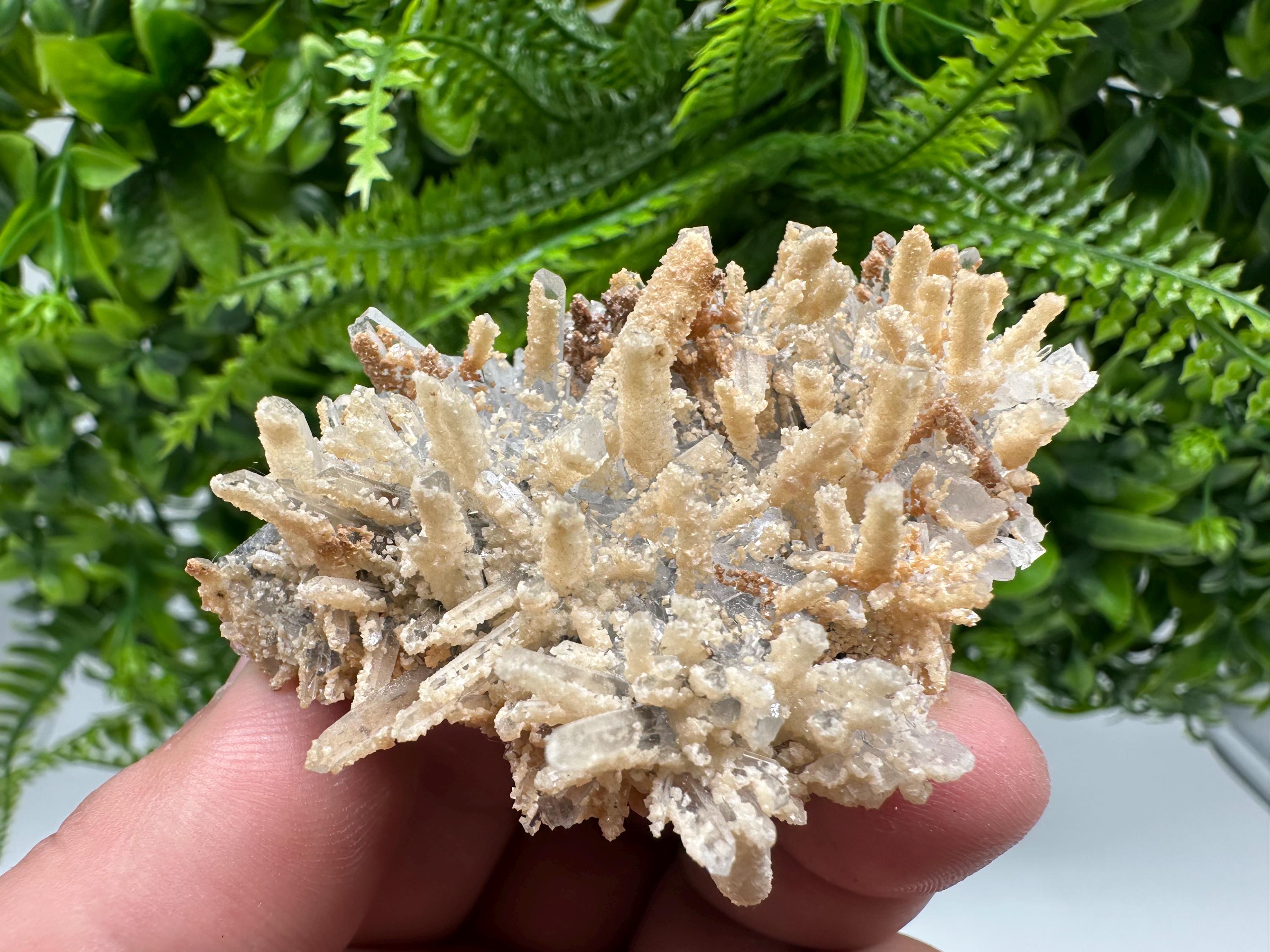 White Calcite Quartz Cluster, Madan Bulgaria, Natural Mineral Specimen