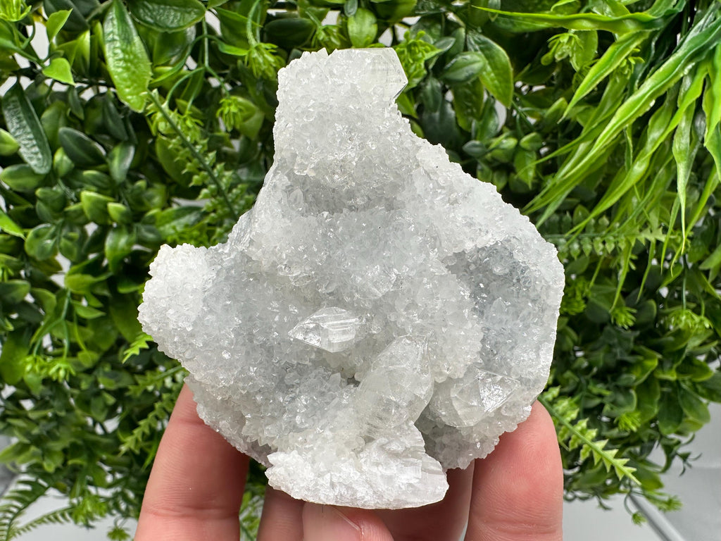 Transparent Apophyllite on Chalcedony, India Mineral Specimen