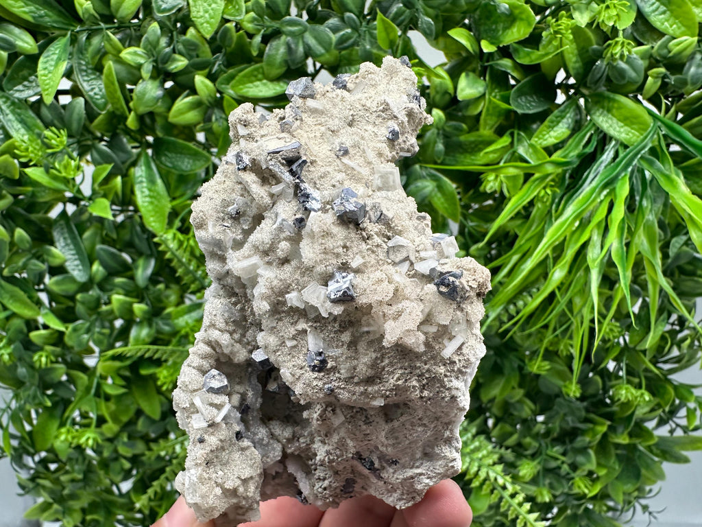 Galena Barite on Chalcedony Mineral Specimen, Bulgaria