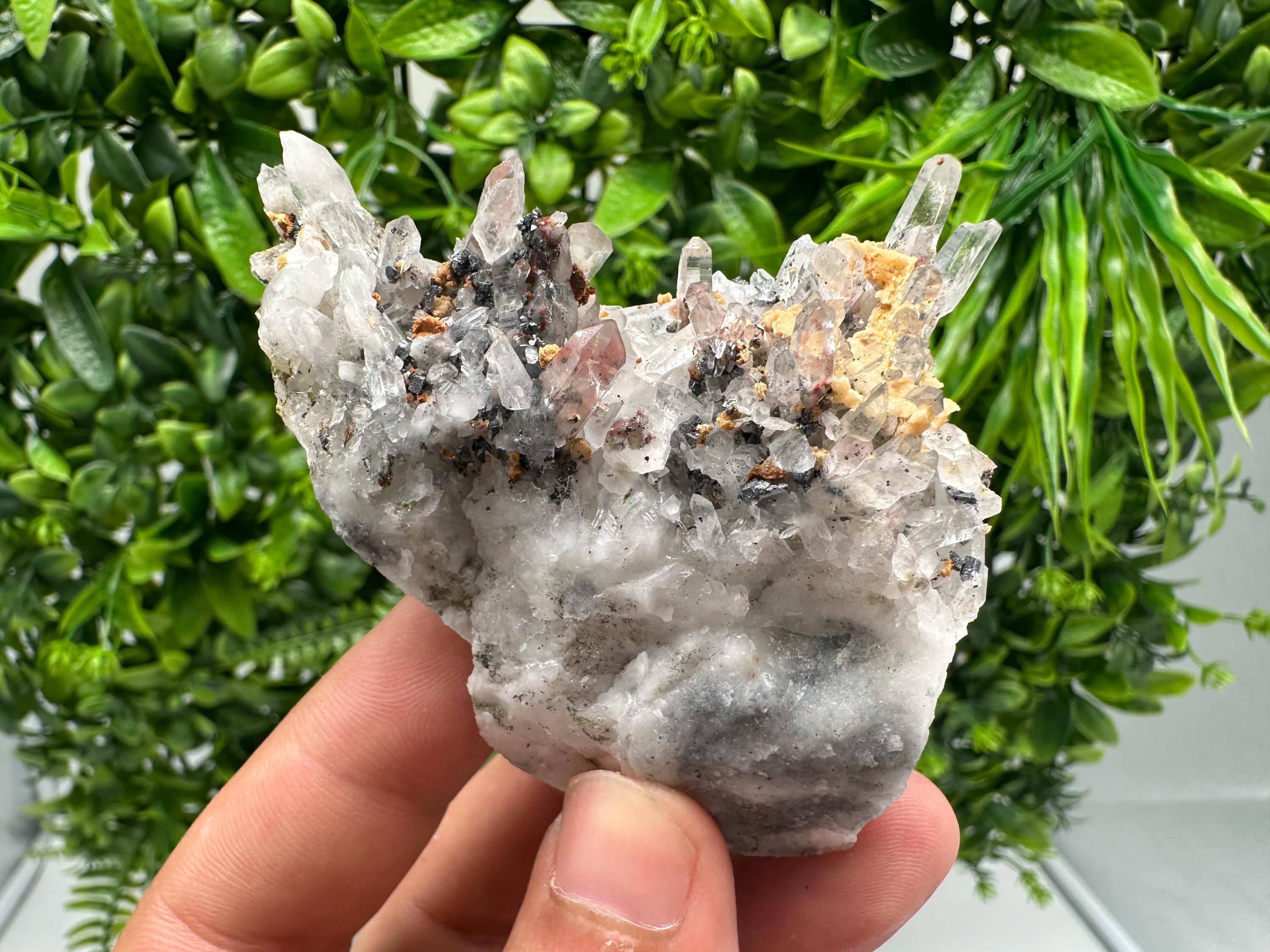 Stunning Quartz whit Sphalerite,Hematite,Iron oxide from 9th September mine,natural,collectible mineral specimen,home decor stone,gift,cryst