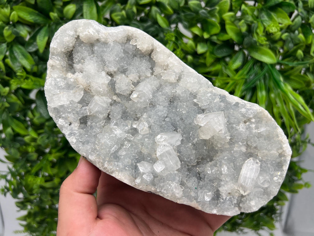 Apophyllite on Chalcedony Specimen: India Minerals, Crystal Collection