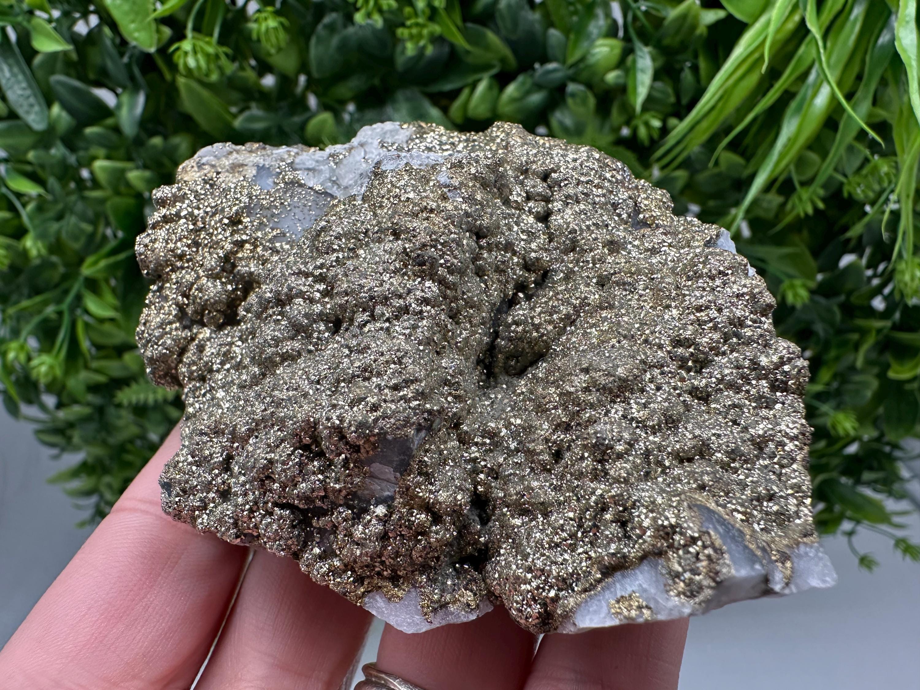 Marcasite Cluster on Chalcedony, Bulgaria Mineral Specimen