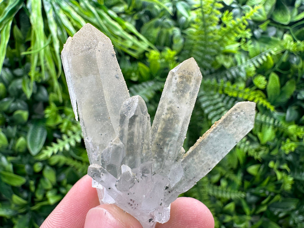 Green Quartz Specimen: Chlorite and Sphalerite Inclusions, Natural Minerals