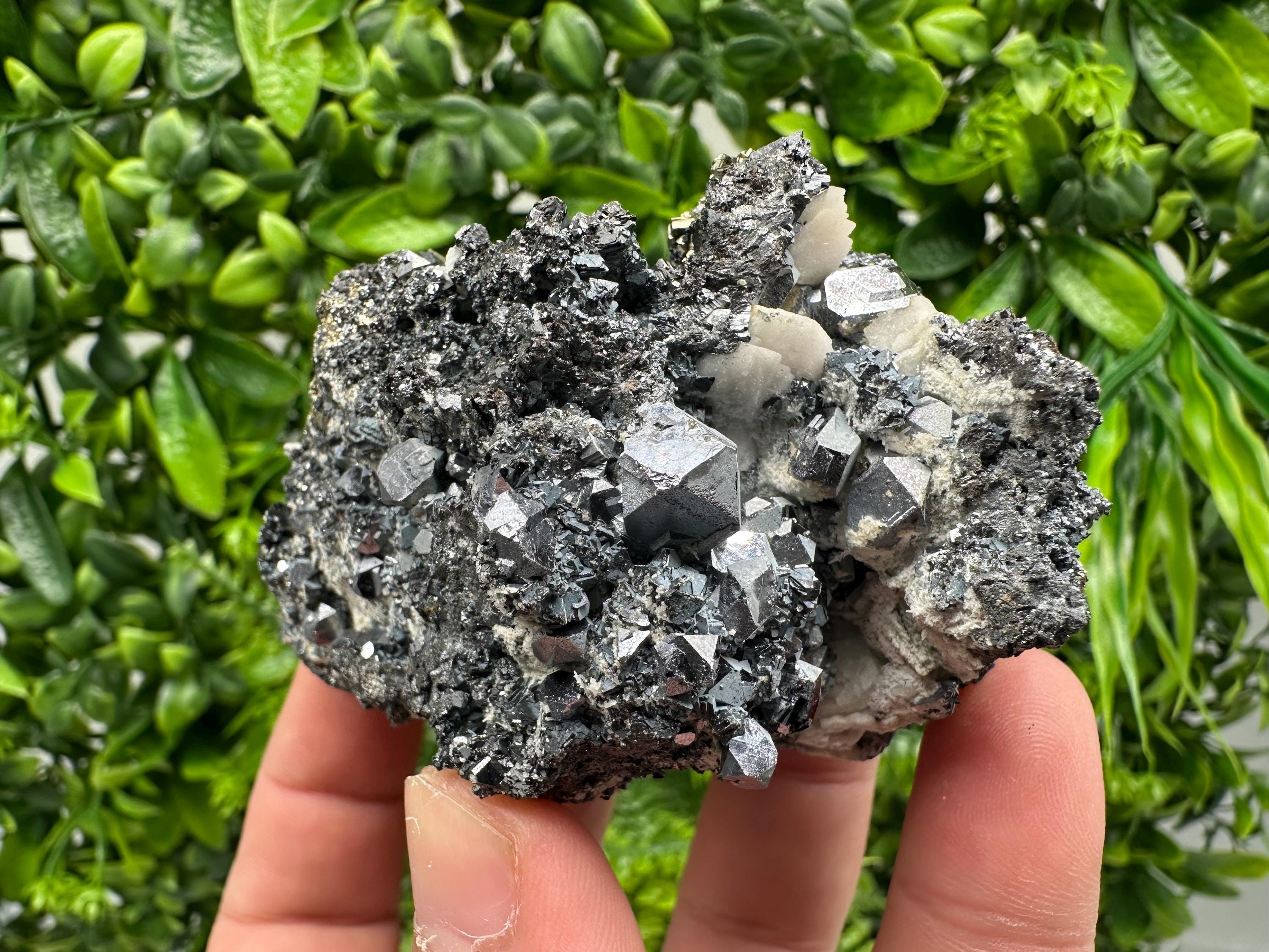 Galena Sphalerite Mineral Specimen: Calcite, Borieva Mine