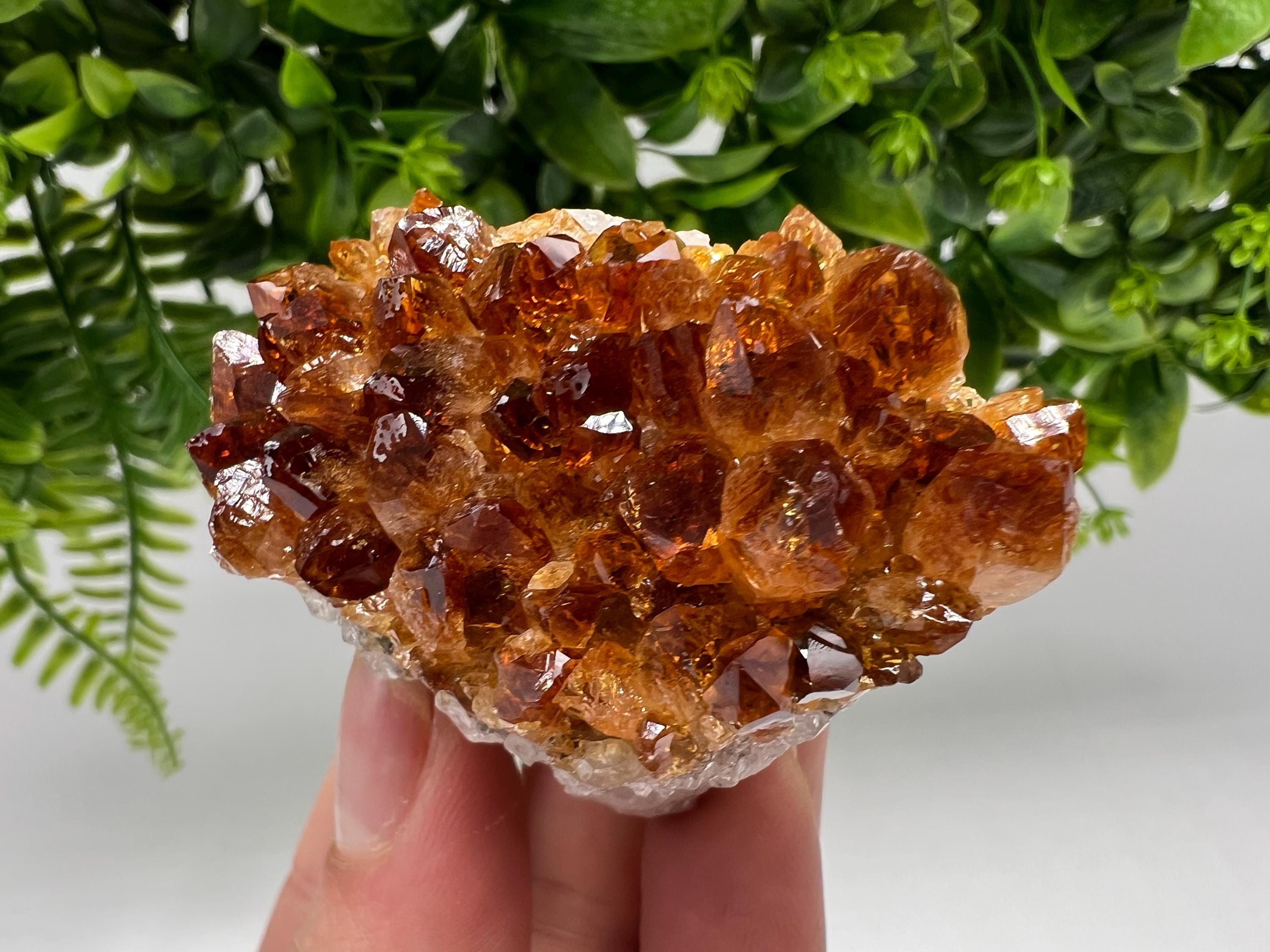 Citrine Crystal with Hematite Inclusions: Natural Phantom Cluster