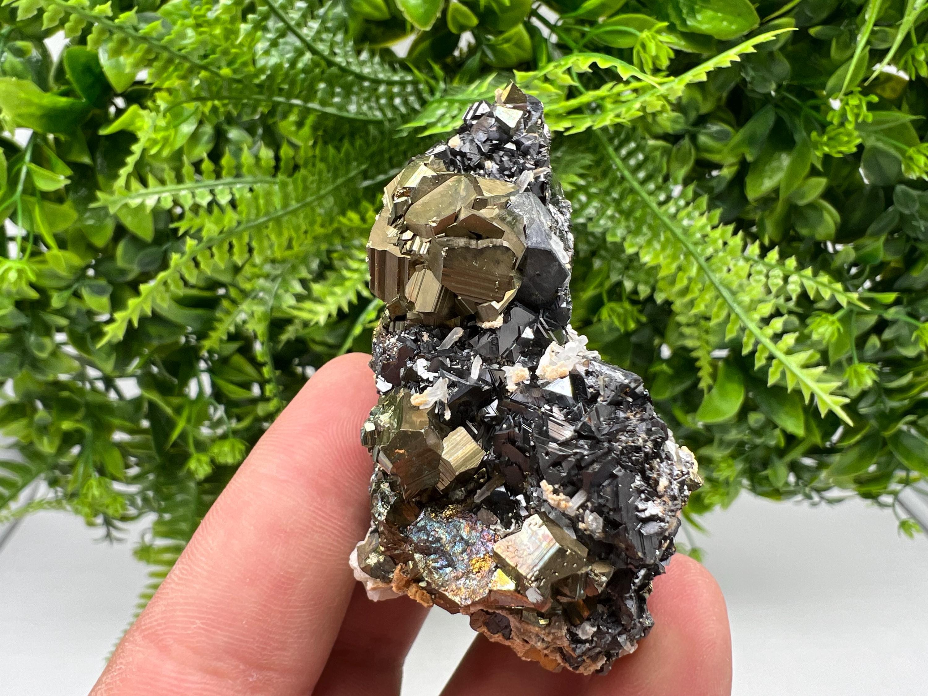 Rainbow Pyrite Siderite Mineral Specimen: Madan Bulgaria Collectible
