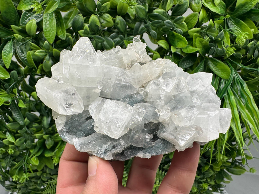 Apophyllite Stilbite on Chalcedony: Natural Mineral Specimen, India