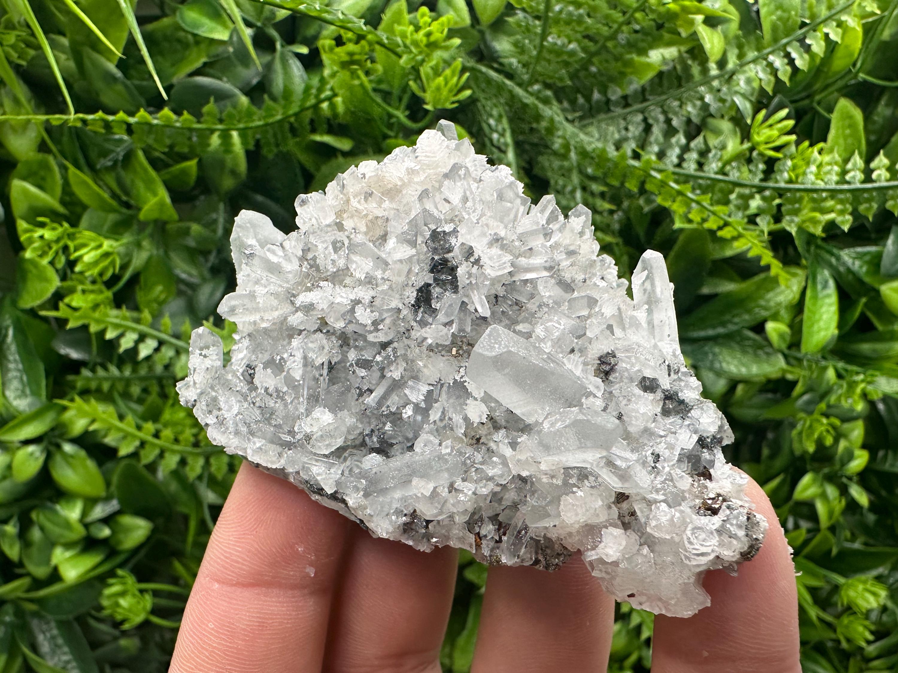Borieva Mine Quartz Crystal, Calcite, Pyrite Specimen, Home Decor