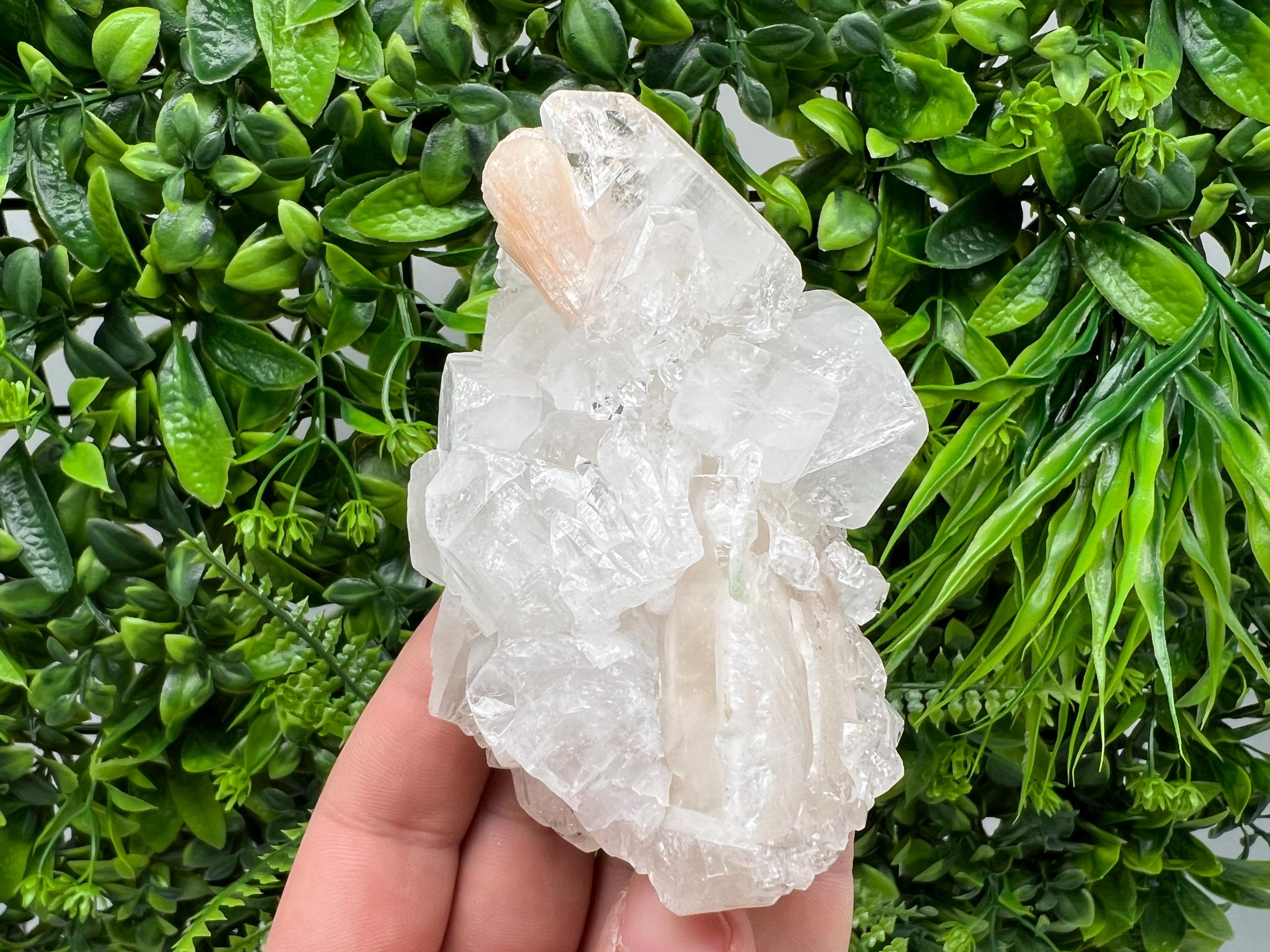 Apophyllite Stilbite on Chalcedony, India Crystal Mineral Specimen