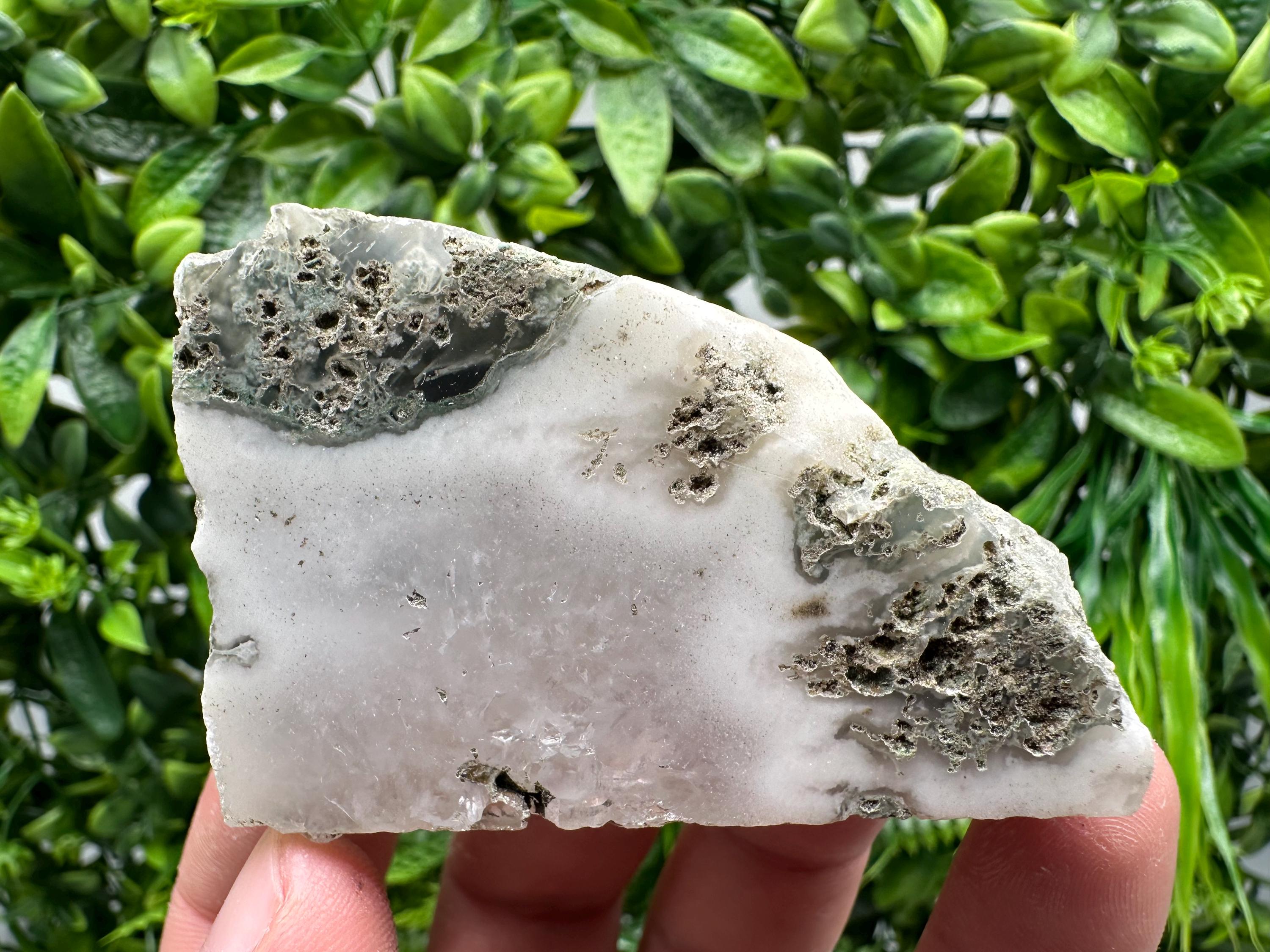 Polished Moss Agate Slab: Crystal Slice (7/5cm, 99 grams)