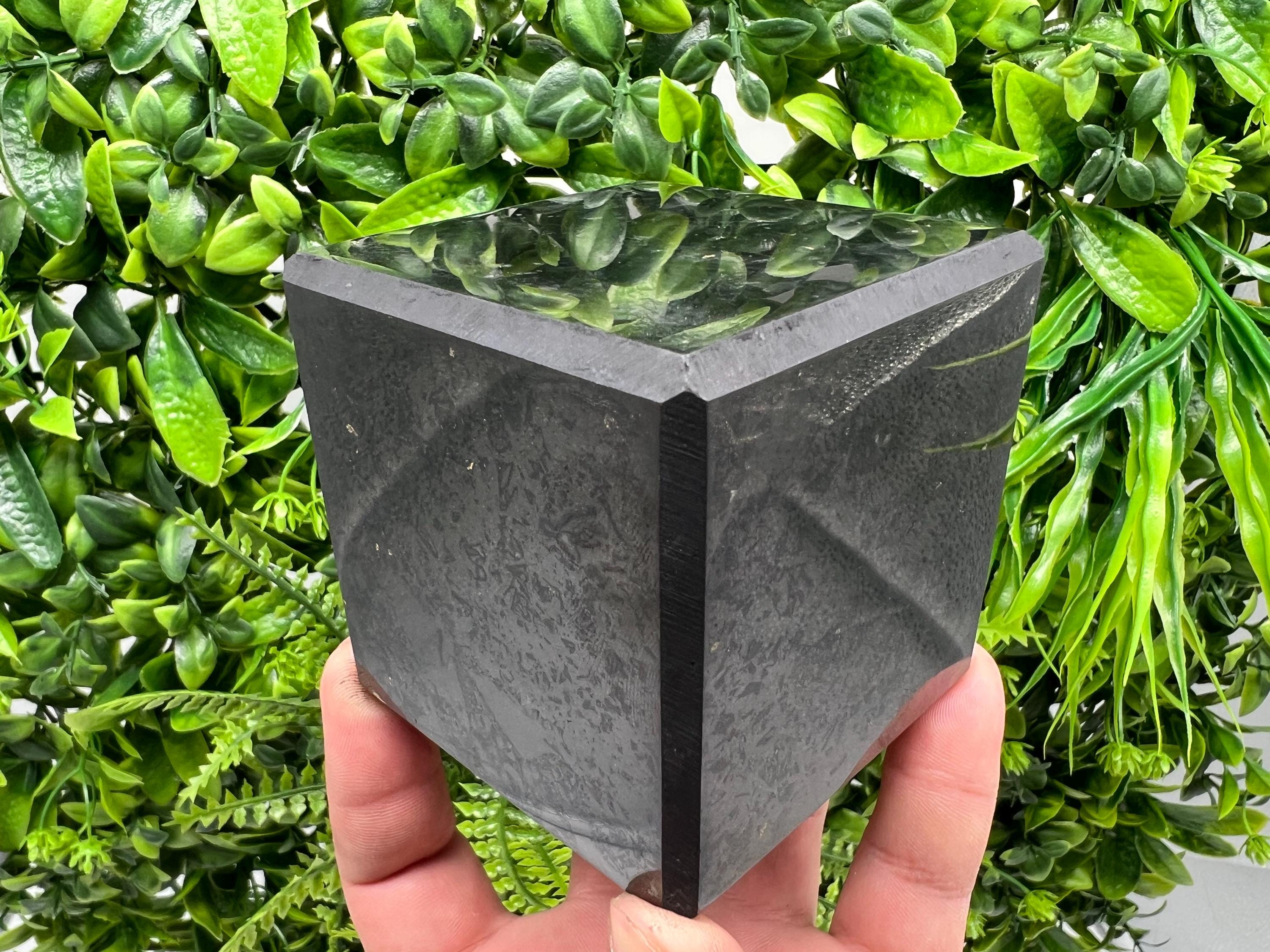 7cm Shungite Cube: Polished EMF Protection Crystal