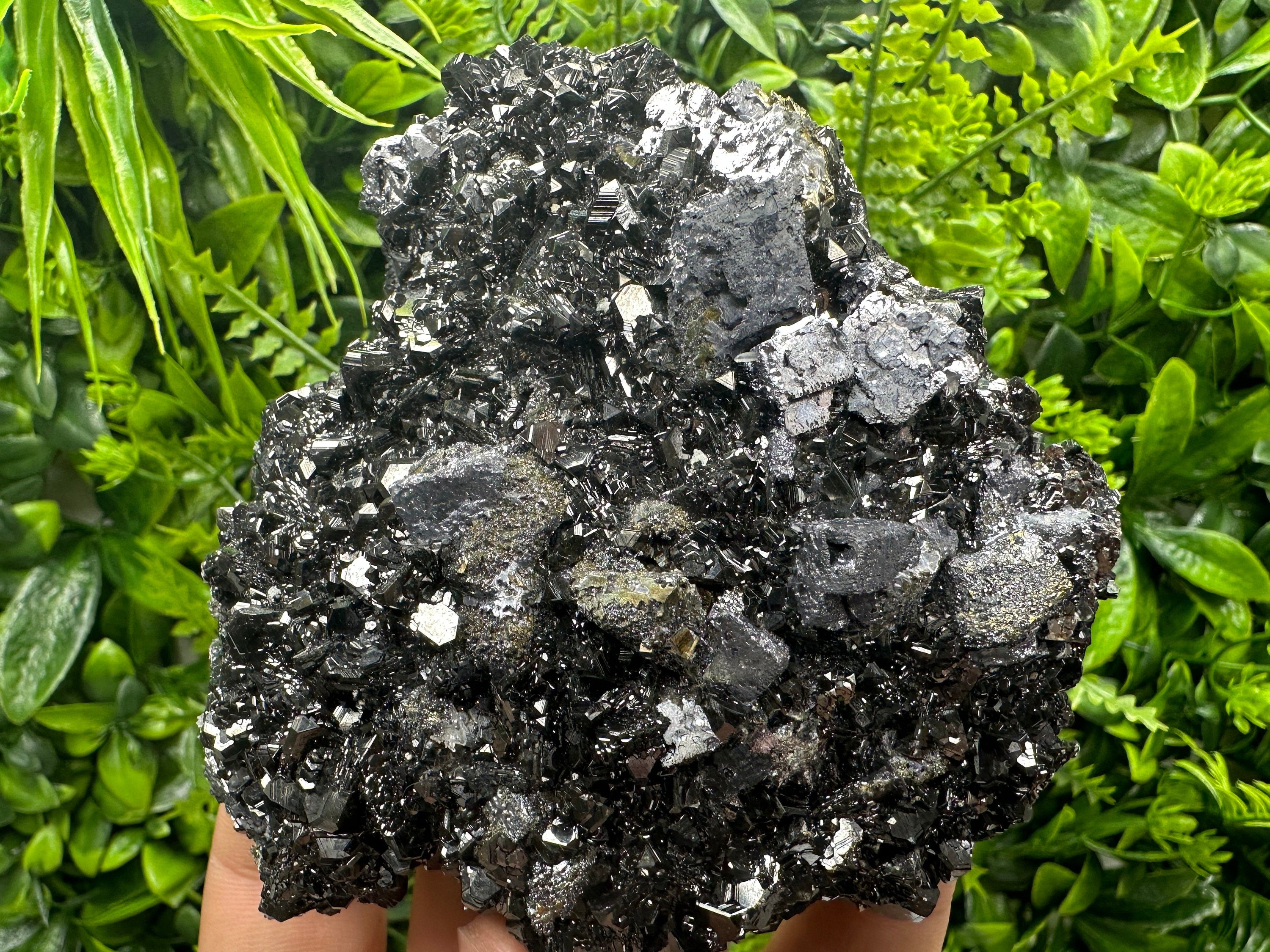 Galena, Pyrite, Chalcopyrite on Sphalerite Mineral Specimen, Bulgaria