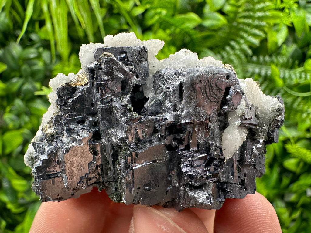 Skeletal Galena, Pyrite, and Calcite Mineral Specimen, Bulgaria