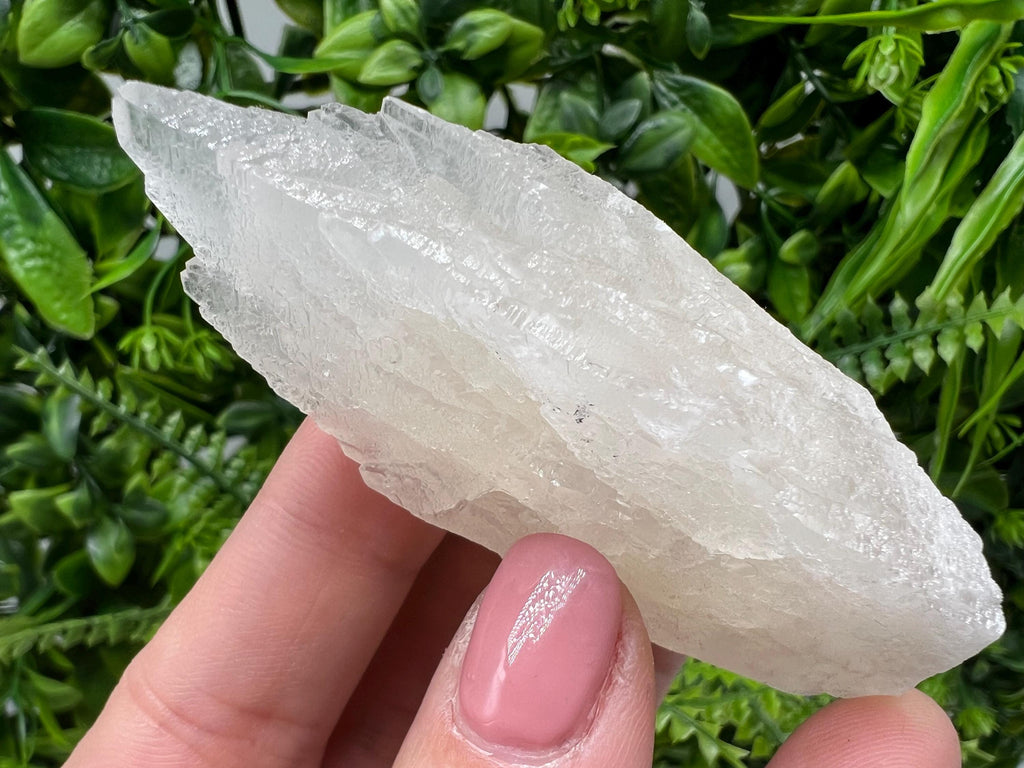 Calcite on Green Quartz: Djurcovo Mine, Bulgaria - Healing Crystal