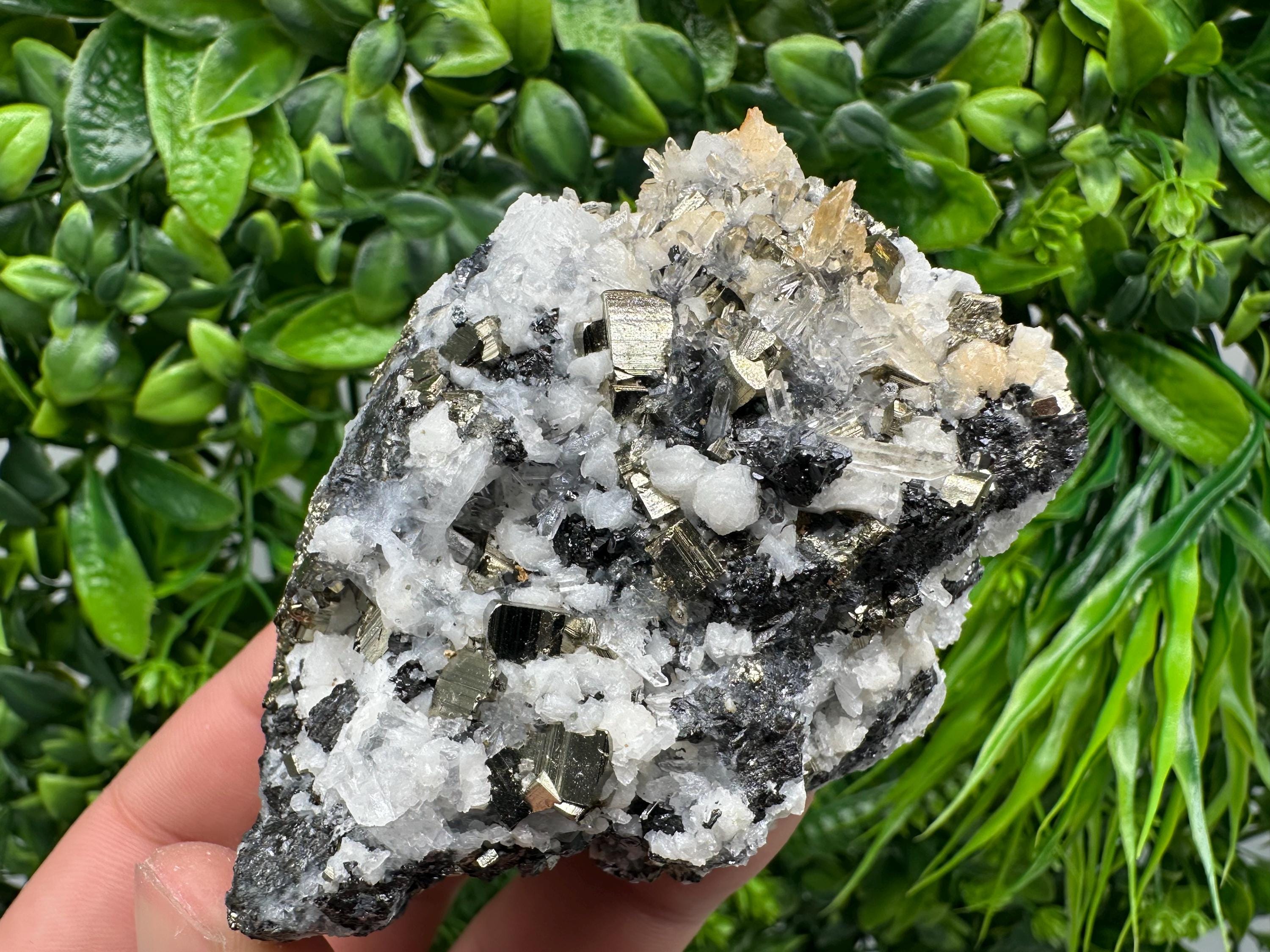 Pyrite Sphalerite Quartz Calcite Mineral Specimen, Madan Bulgaria