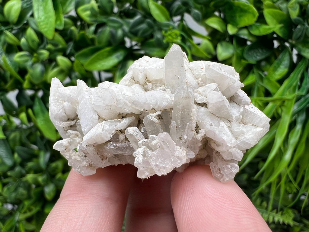 Calcite on Green Quartz: Djurcovo Mine, Bulgaria Healing Crystal