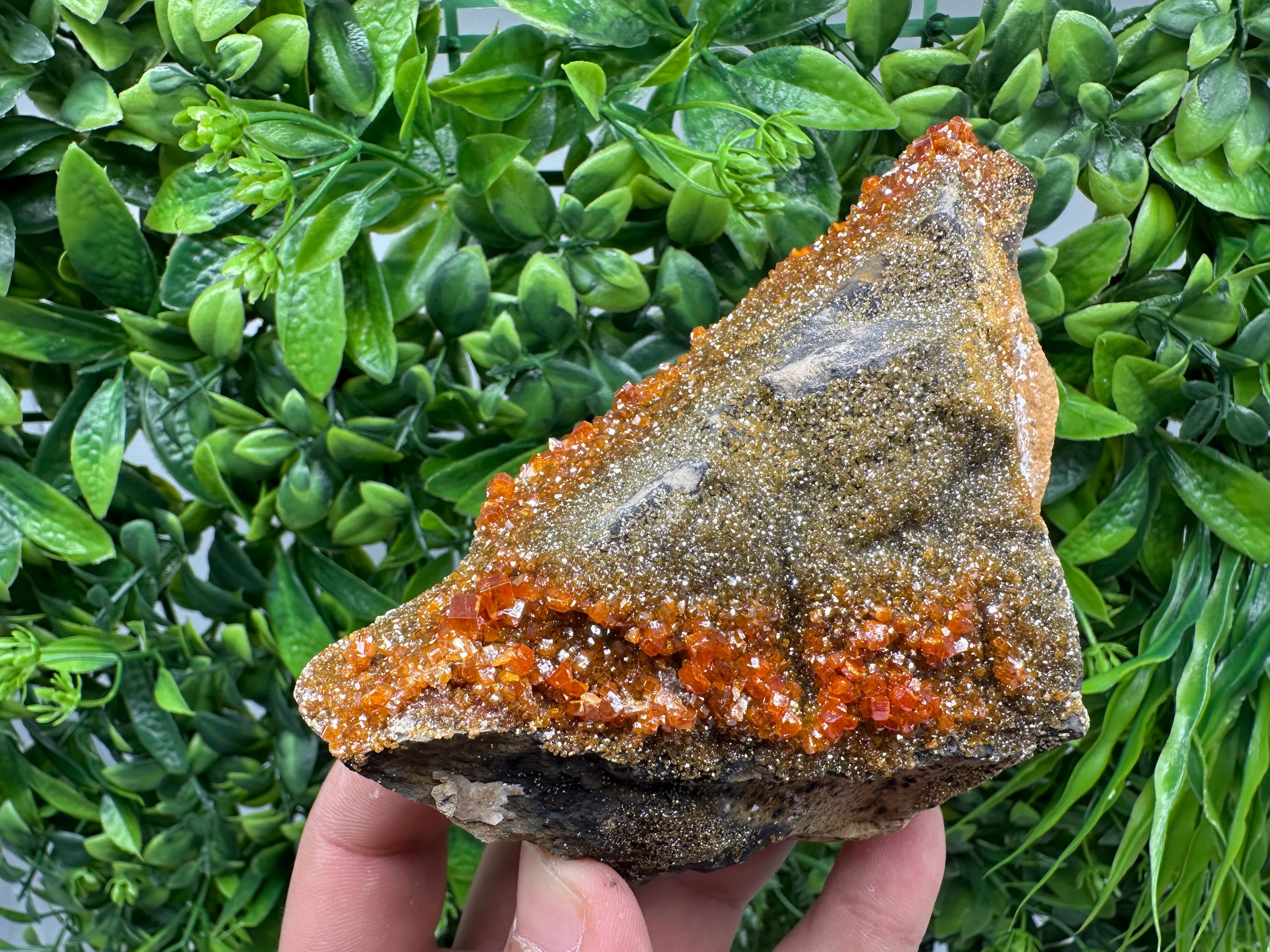 VERY Rare red Vanadinite on Barite whit Goethite from Marocco,crystal minerals Speciment cluster Vanadinite crystal Vanadinite Geology Vanad