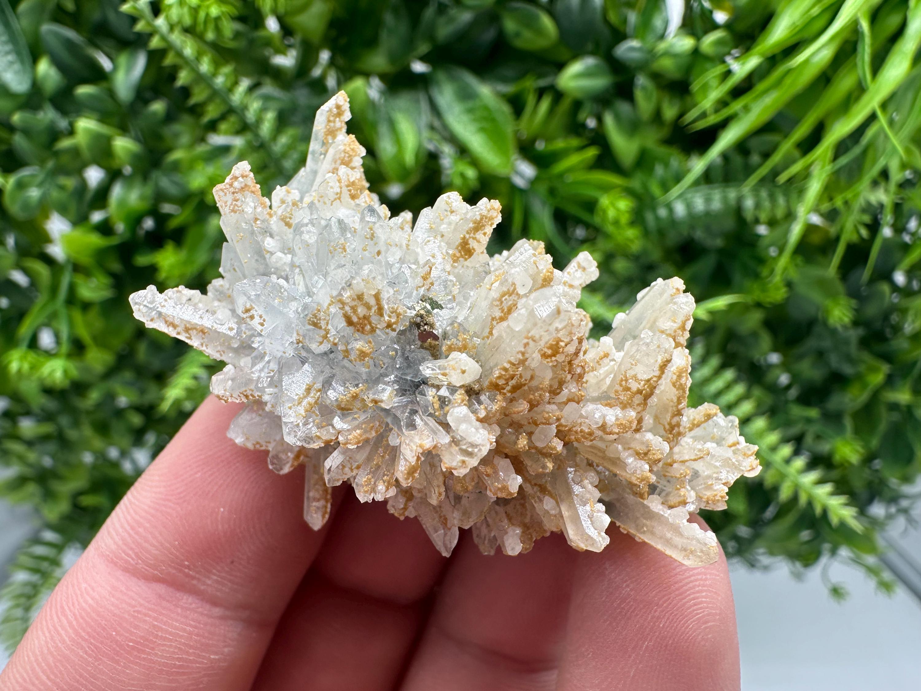Quartz with Calcite and Chlorite: Borieva Mine Crystal Souvenir