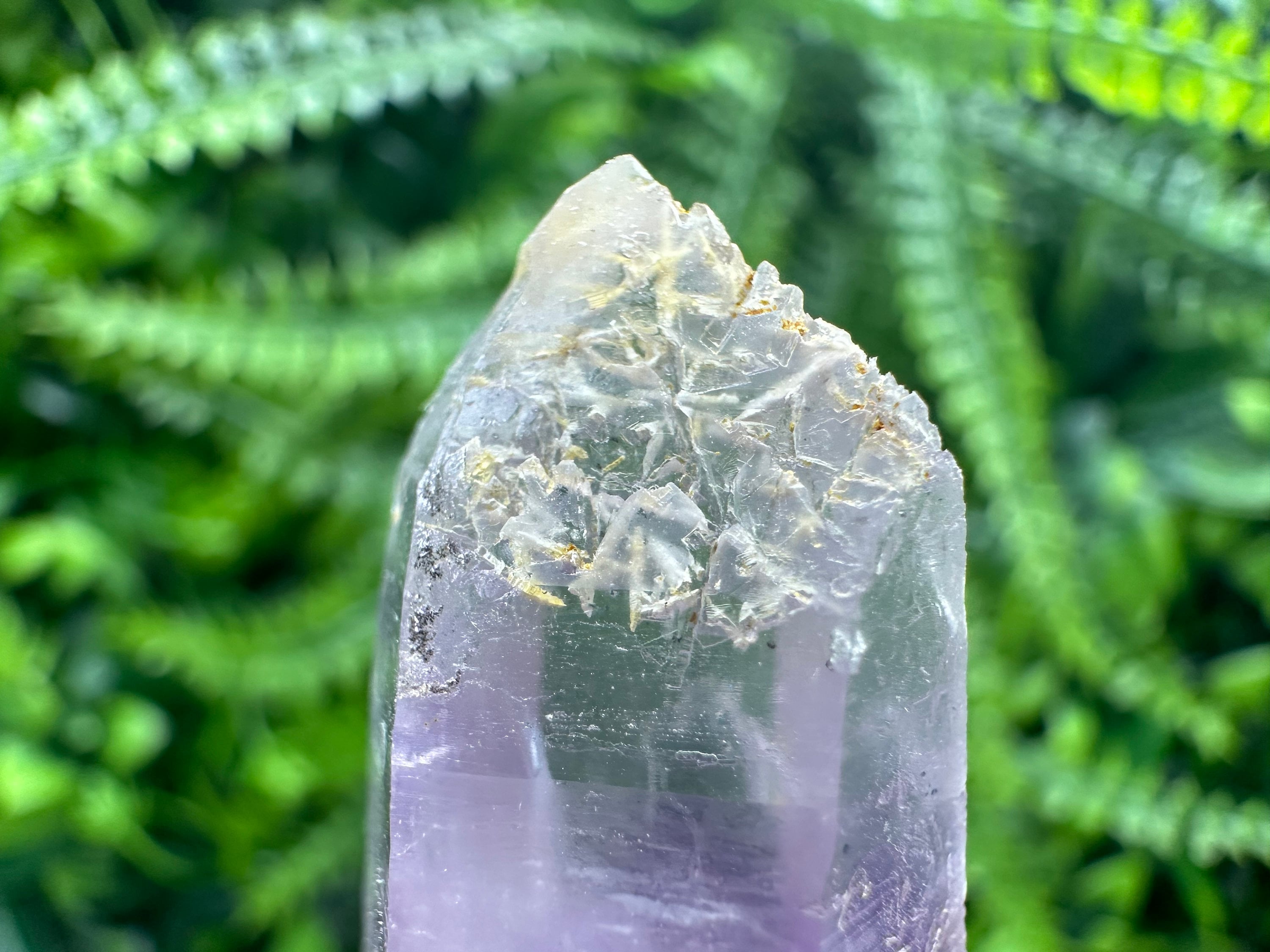 Phantom Amethyst Crystal with Cerussite, Bulgarian Mineral Specimen (4.5cm)