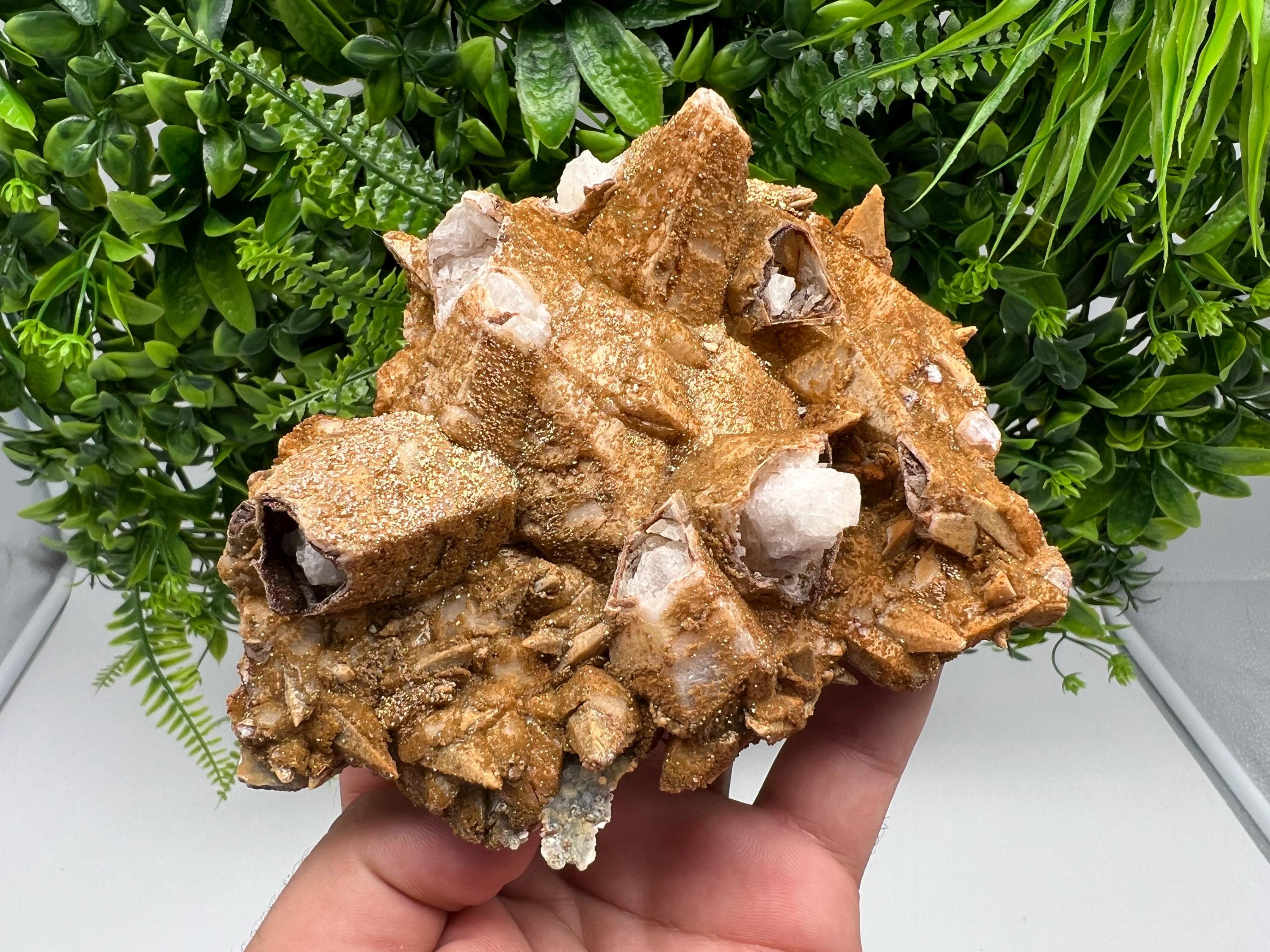 Stunning Brown Rhodochrosite on Calcite,Chalcedony,from Djurcovo mine,Bulgaria,natural collection mineral specimen,home decor crystal,gift
