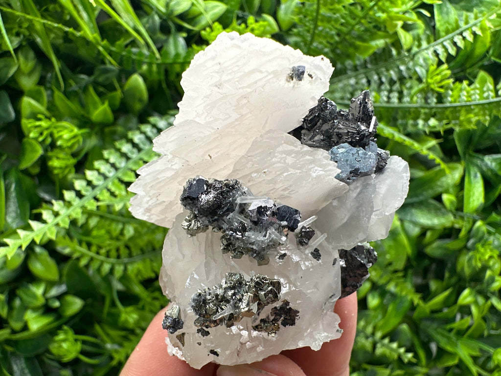 Galena Sphalerite Pyrite Quartz on Calcite, Bulgaria Mineral Specimen