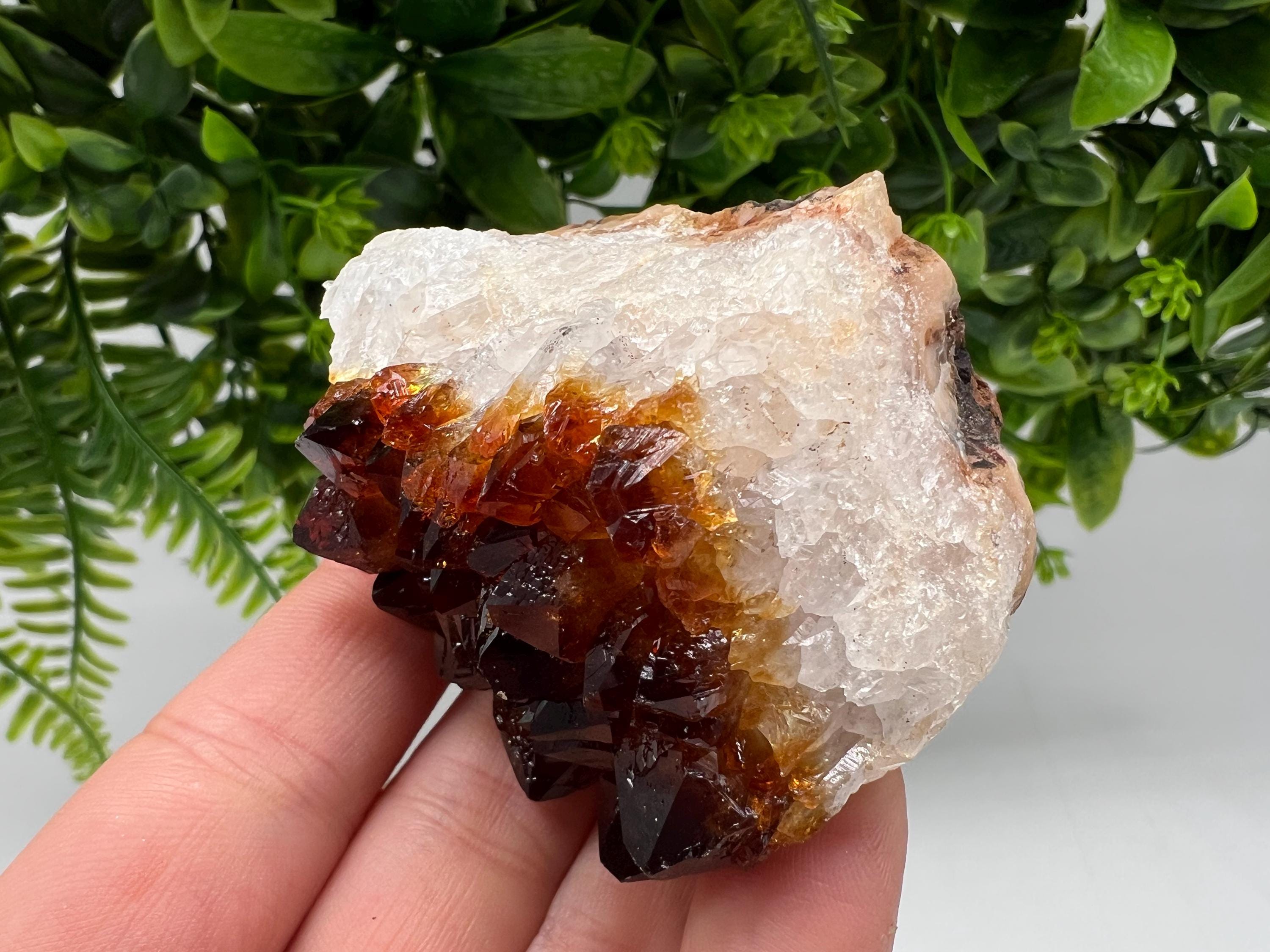 Citrine Crystal with Hematite Inclusions: Natural Phantom Cluster