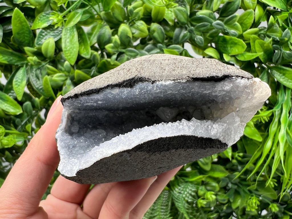 Natural Chalcedony Crystal Geode, India Mineral Specimen, Home Decor