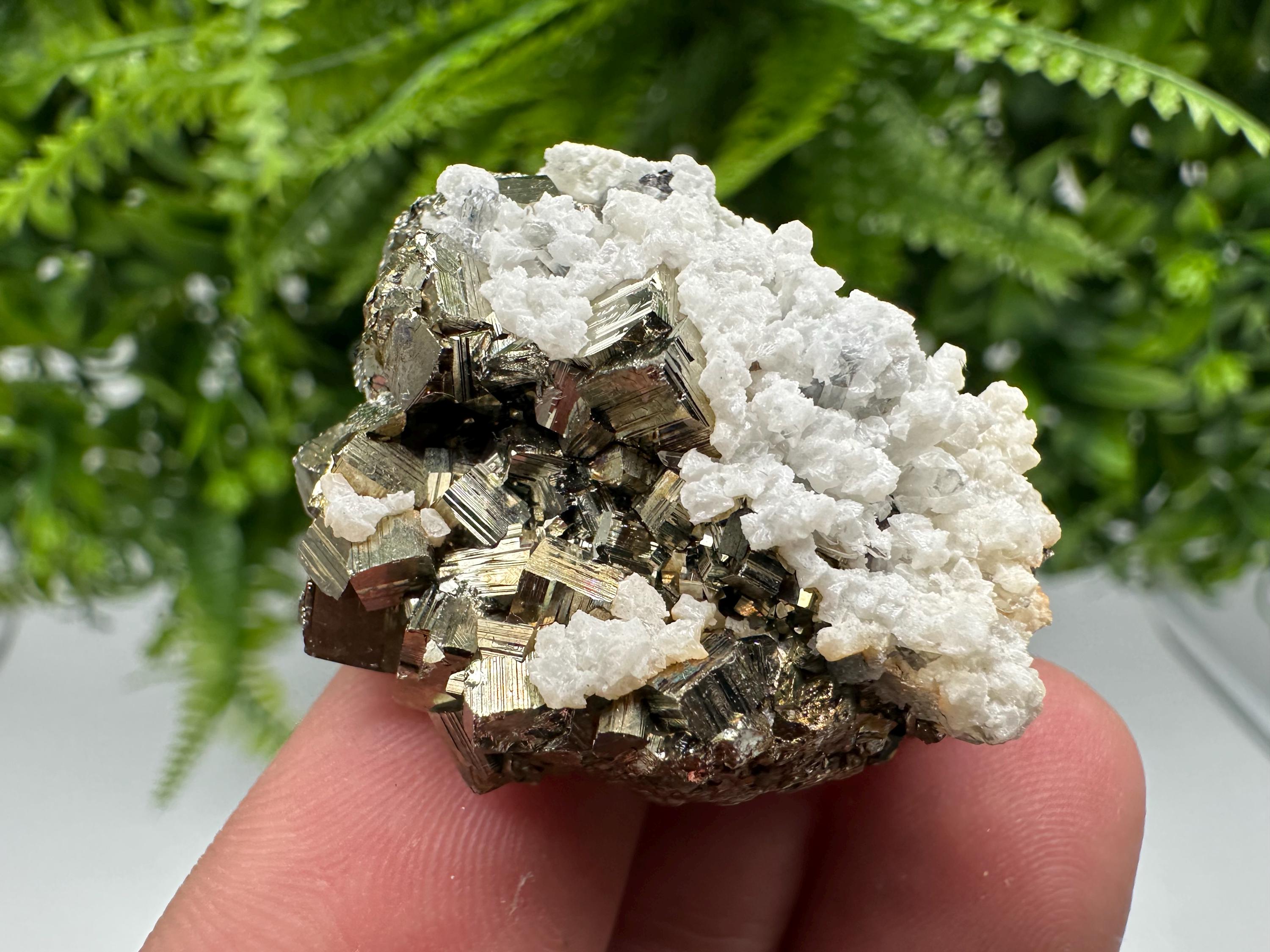 Rainbow Pyrite with Calcite, Natural Minerals Souvenir, Bulgaria