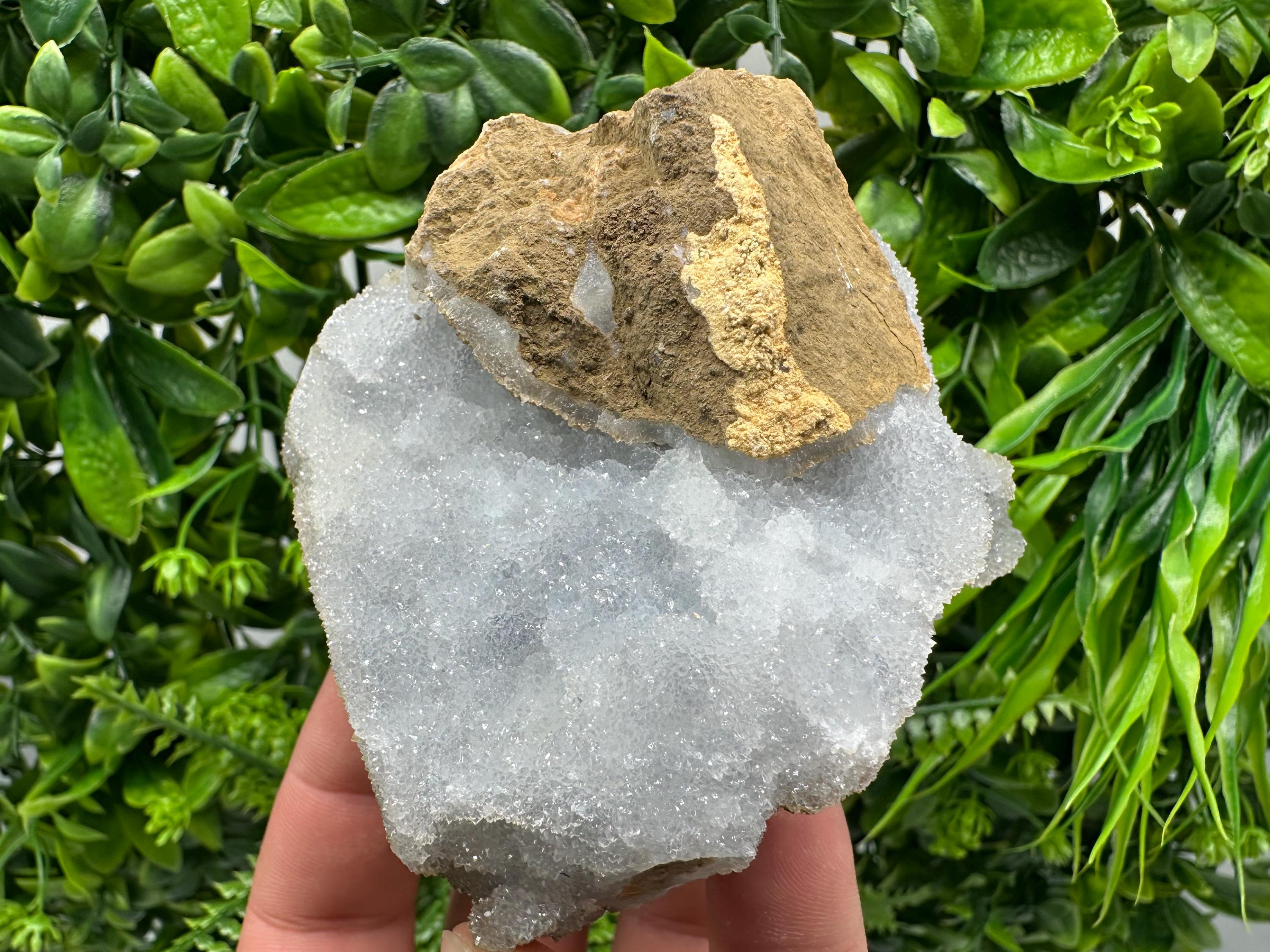 Blue Chalcedony Quartz with Chlorite Inclusions: Bulgarian Crystal Decor