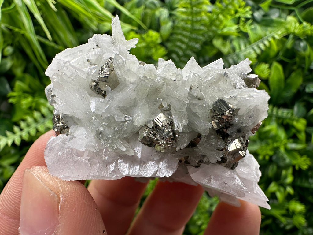 Pyrite Calcite on Quartz, Borieva Bulgaria Mineral Specimen, Home Decor