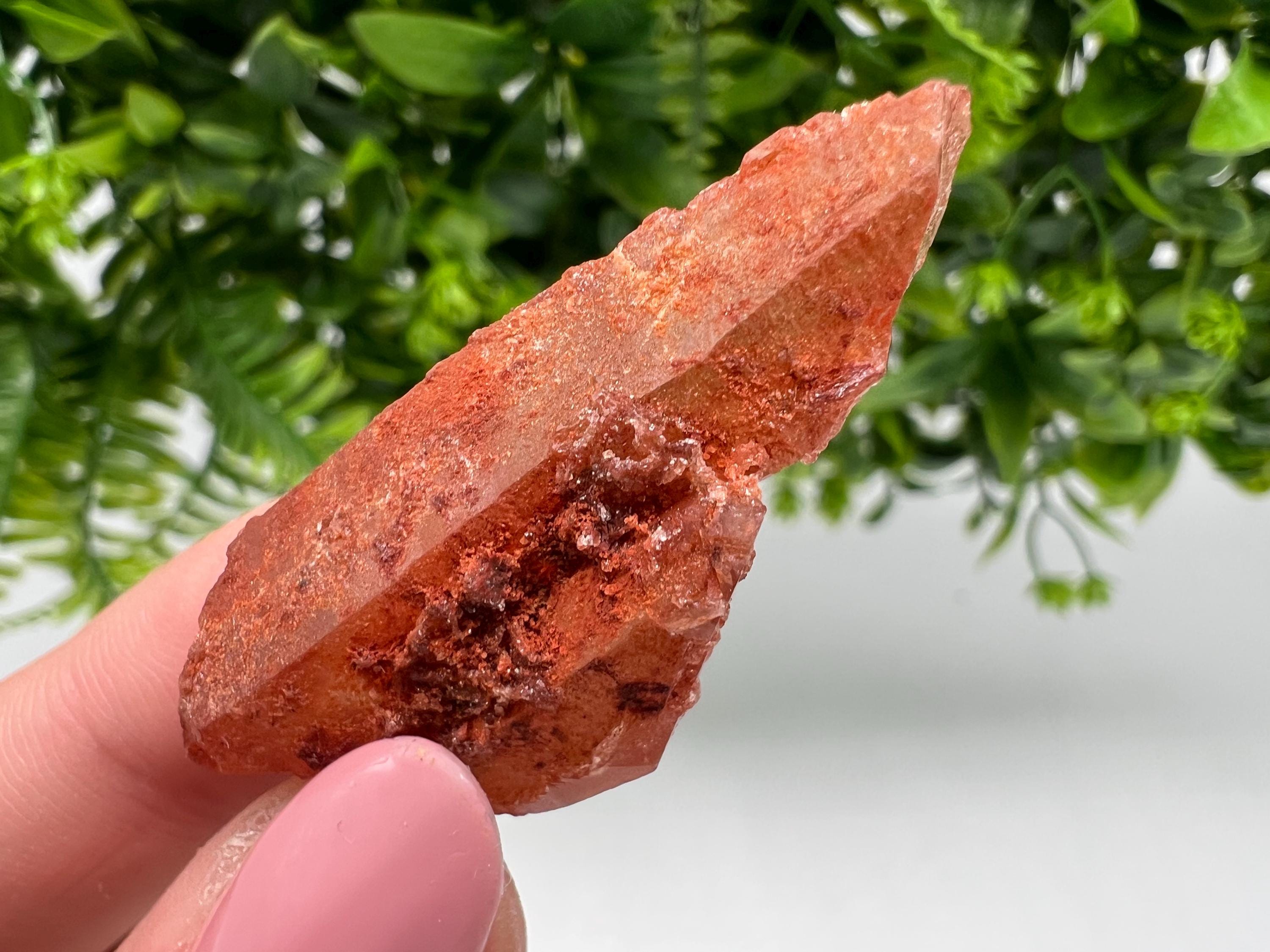 Red Hematite Quartz Specimen: Moroccan Phantom Crystal, Rare Mineral Collection