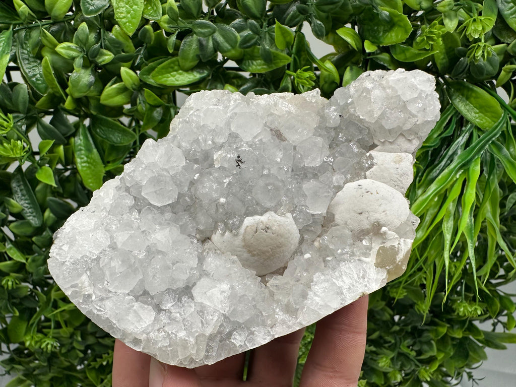 Transparent Apophyllite on Chalcedony, India Mineral Specimen