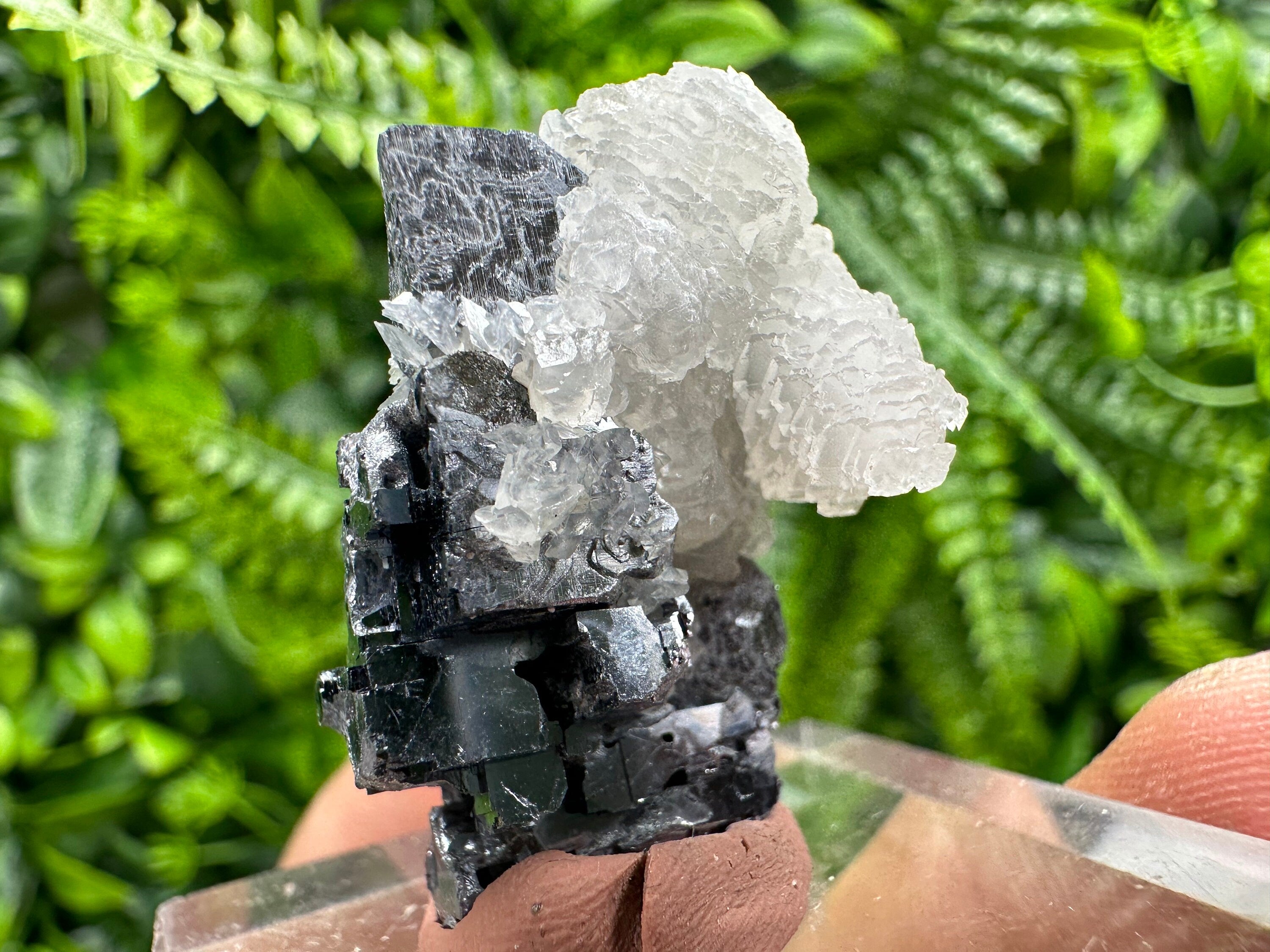 Skeletal Galena, Pyrite, and Calcite Mineral Specimen