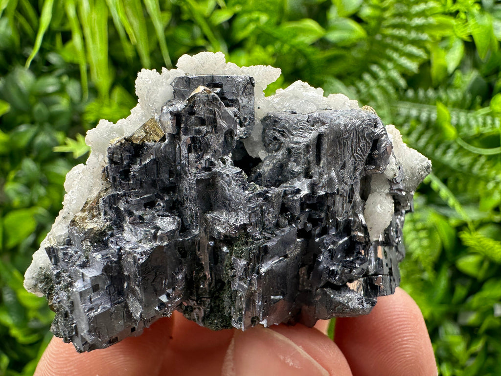 Skeletal Galena, Pyrite, and Calcite Mineral Specimen, Bulgaria