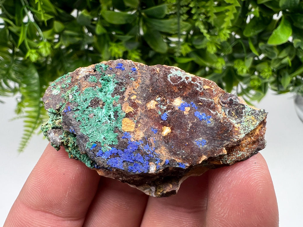Azurite Malachite Mineral Specimen, Moroccan Crystal Collection