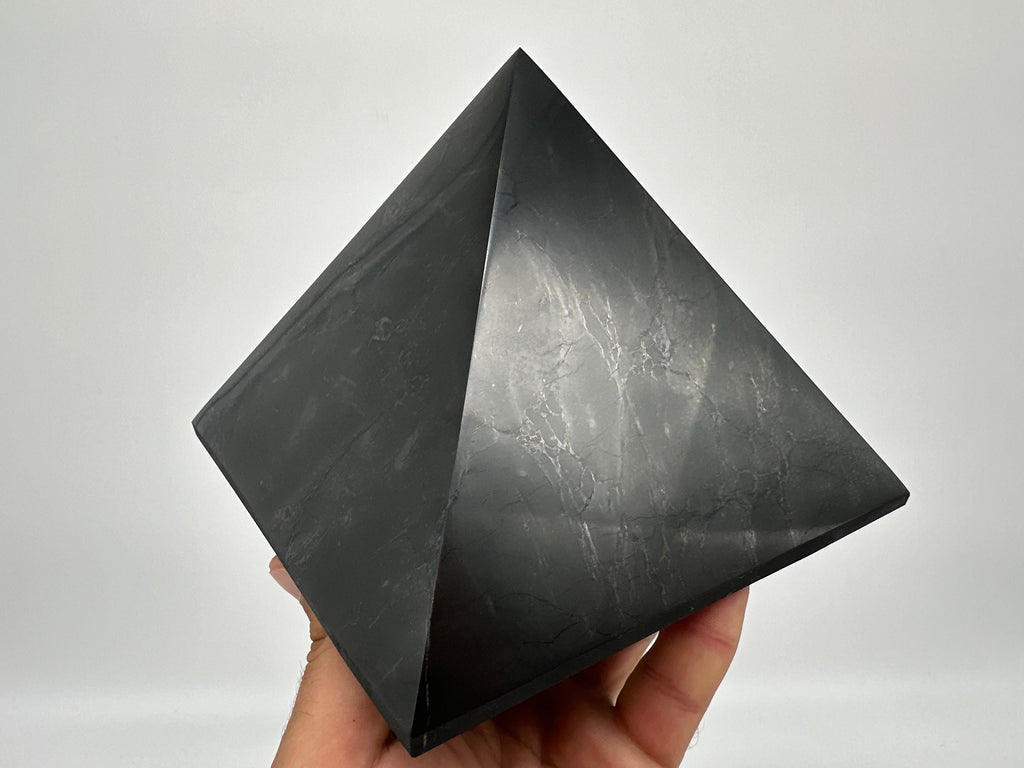 Shungite Crystal Pyramid (15cm): EMF & 5G Protection