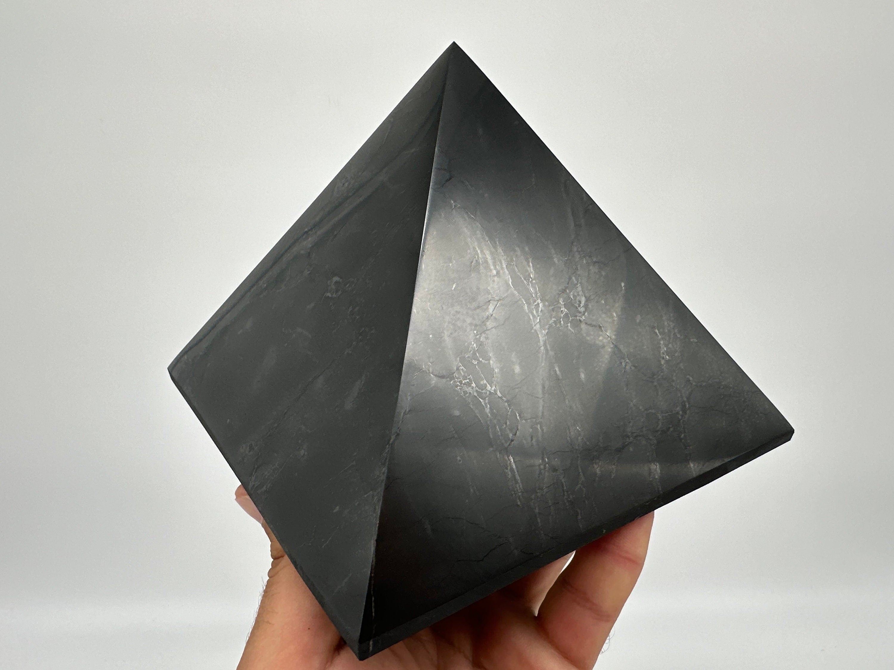 Shungite Crystal Pyramid (15cm): EMF & 5G Protection