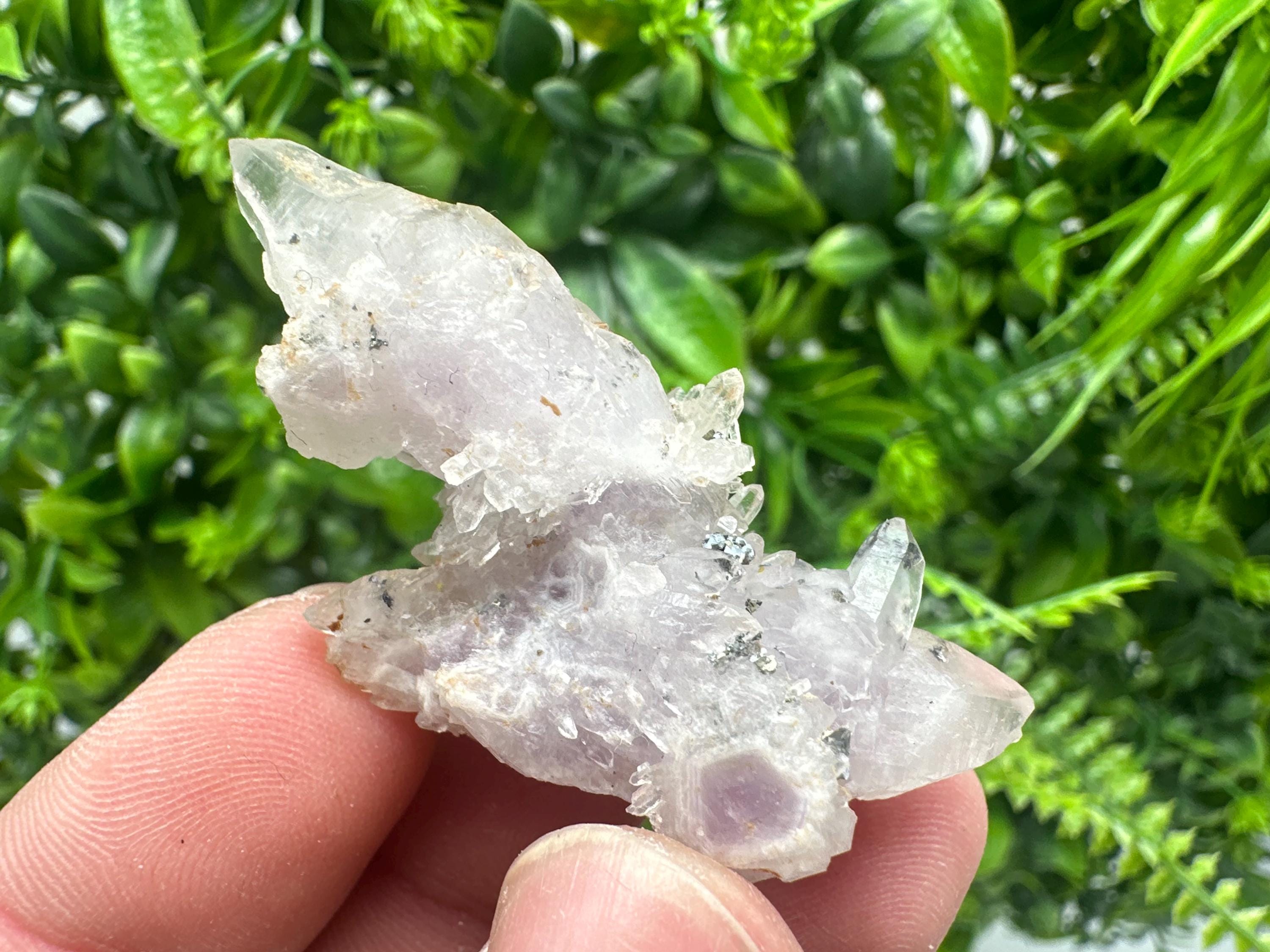 Amethyst Phantom Quartz with Chalcedony and Chlorite Inclusions