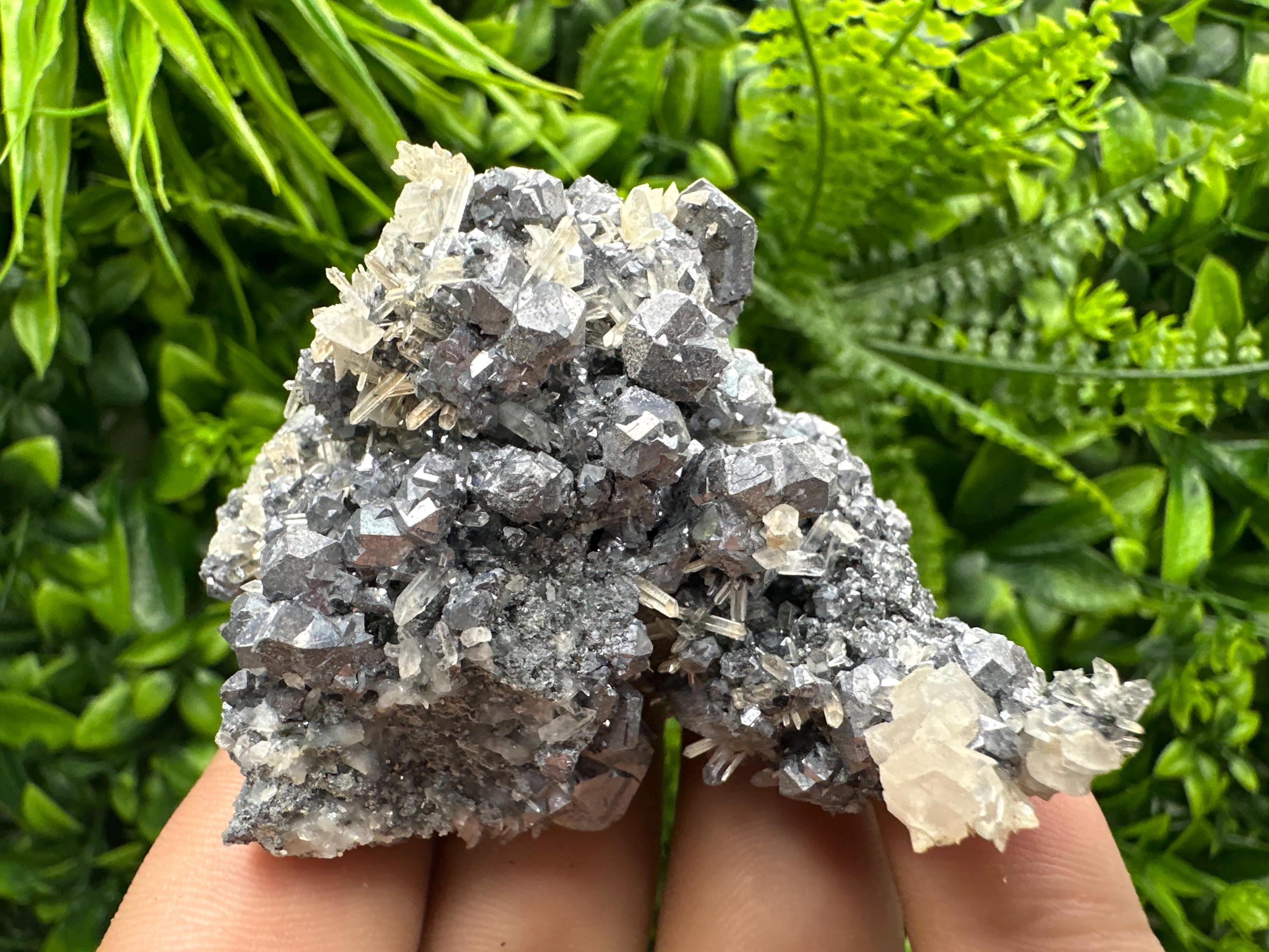 Galena Spinel with Quartz, Calcite, Borieva Mine Mineral Specimen