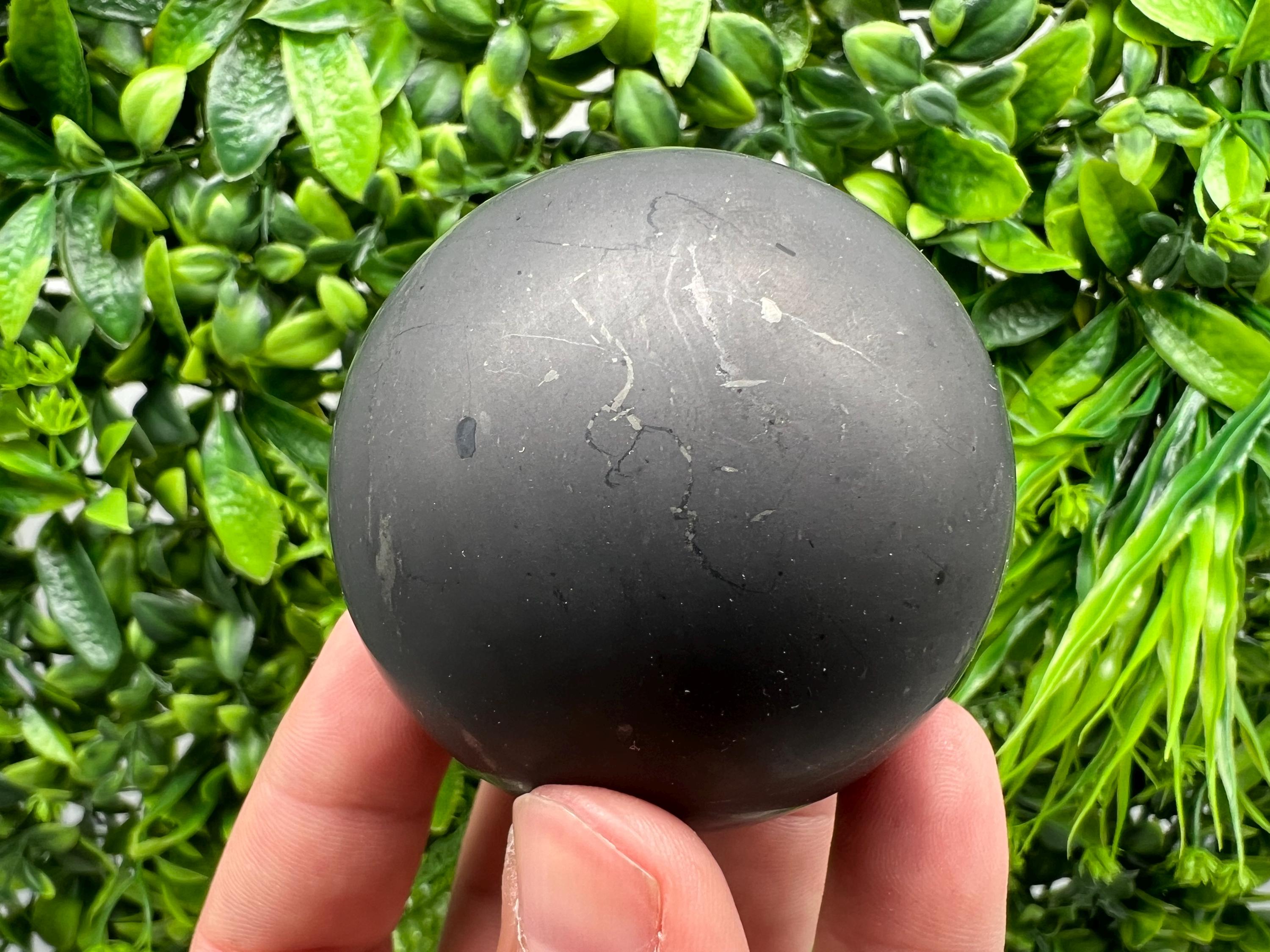 6cm Shungite Sphere: Unpolished Crystal, EMF Protection