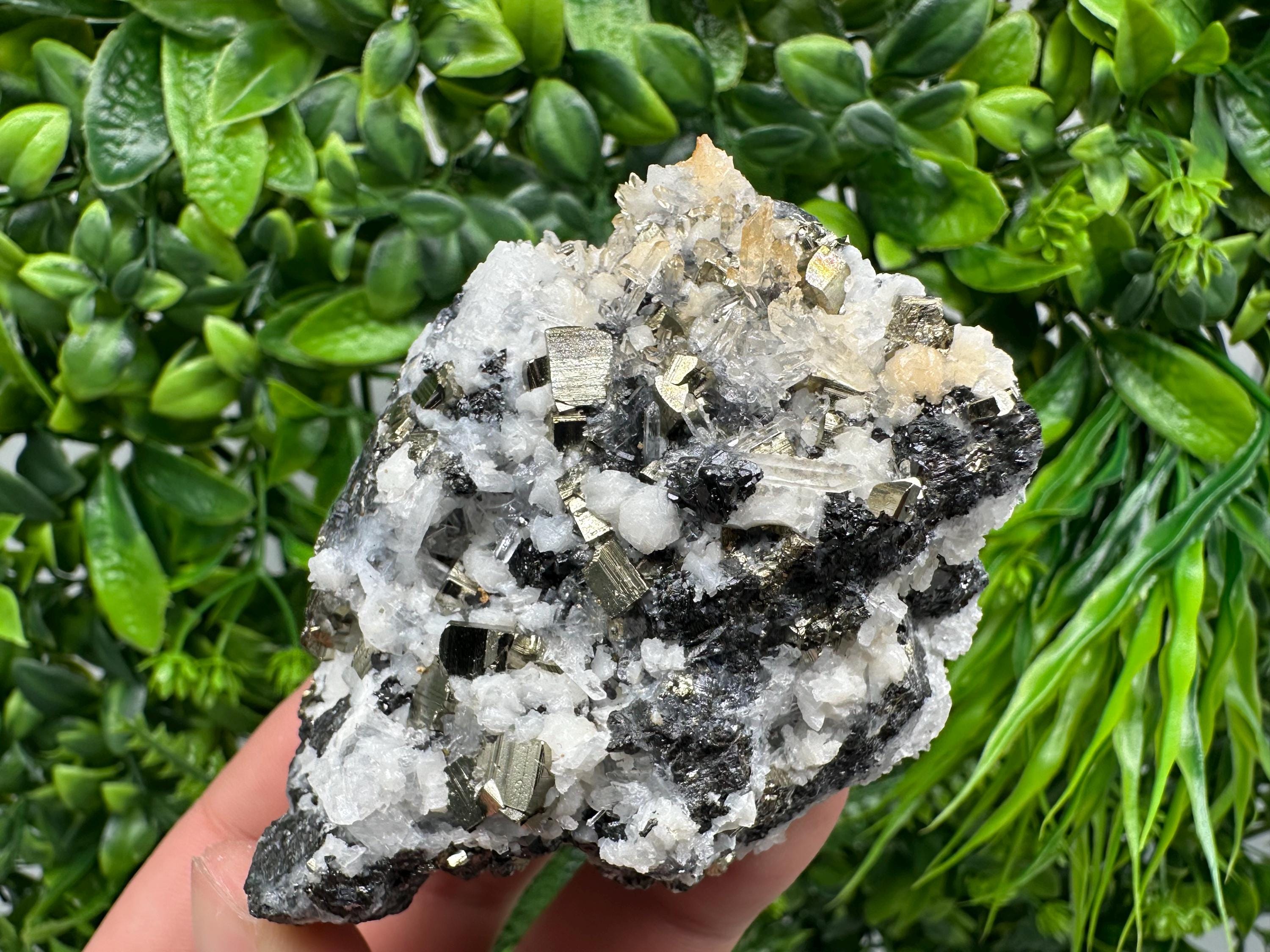 Pyrite Sphalerite Quartz Calcite Mineral Specimen, Madan Bulgaria