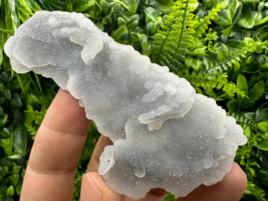 Blue Chalcedony Quartz with Chlorite Inclusions: Bulgaria Crystal Decor